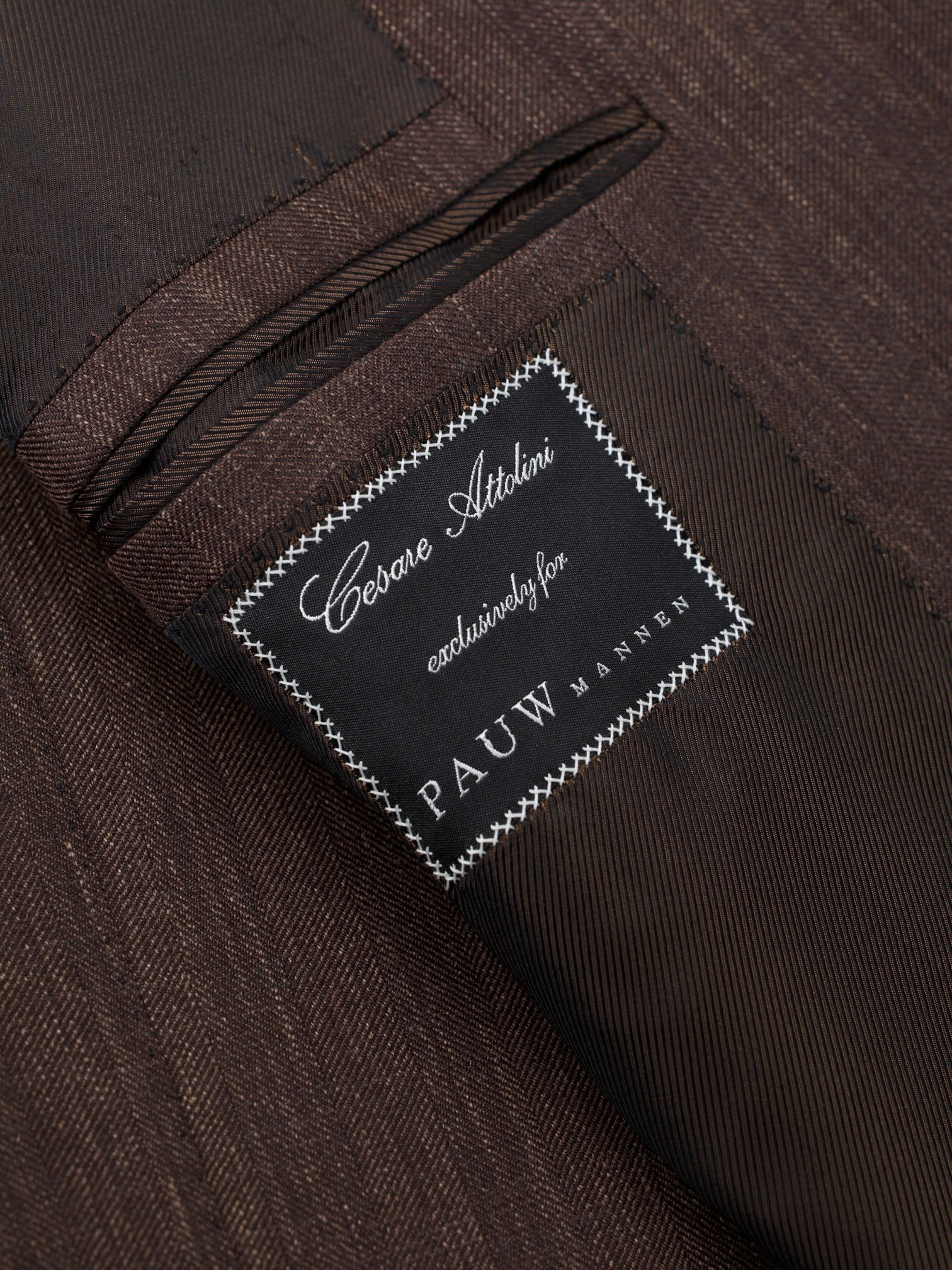 Cesare Attolini Castagne Brown Wool, Silk & Linen Melange Jacket