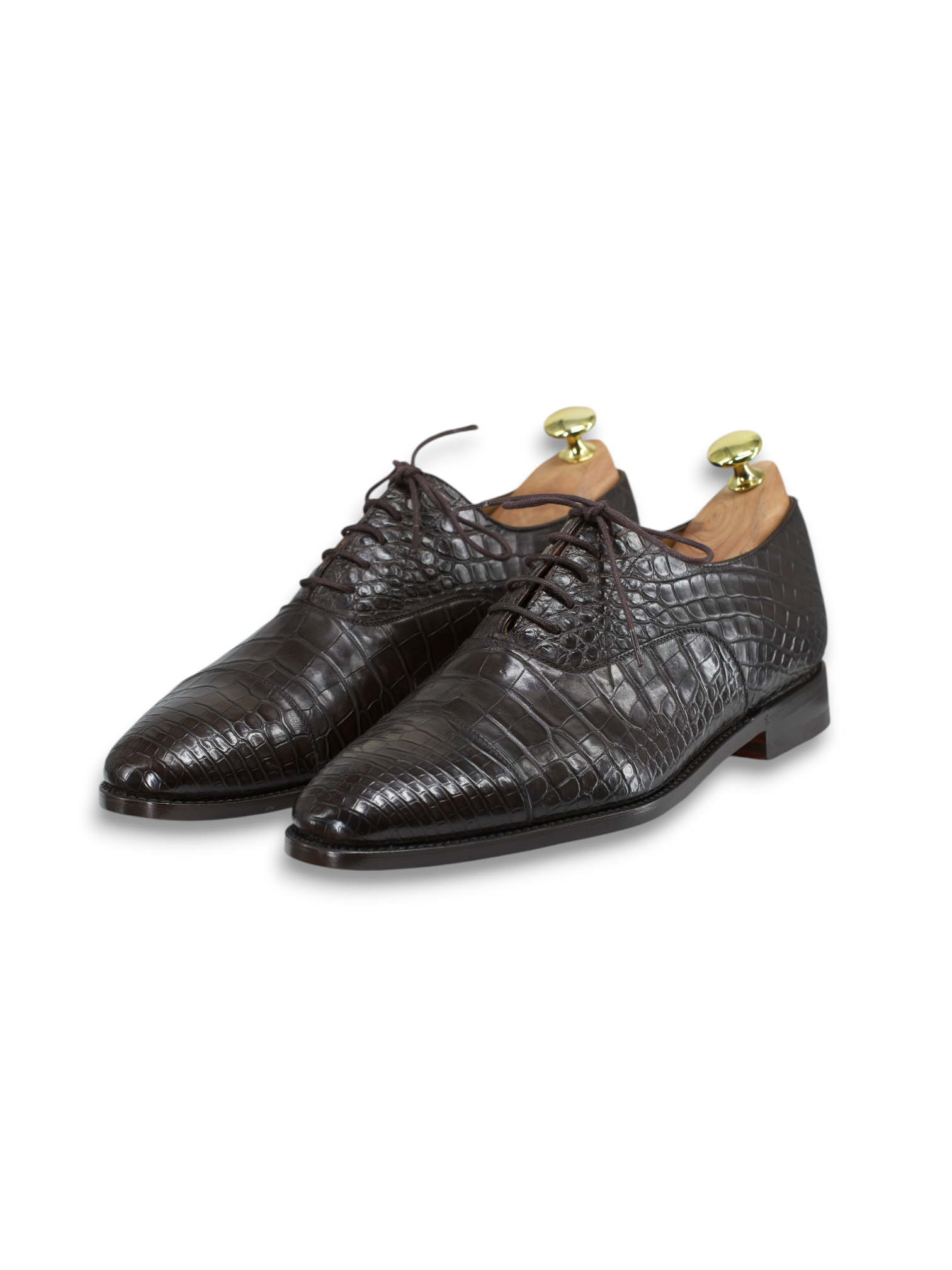 Brioni Dark Brown Mississippi-Alligator Captoe-Oxford + Belt