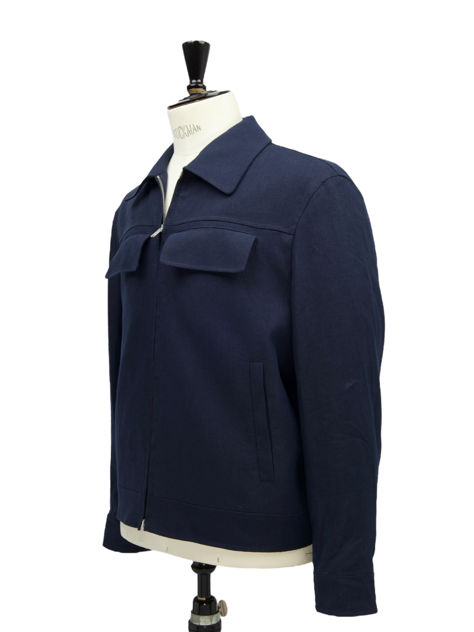 Lardini Navy Linen Harrington Jacket