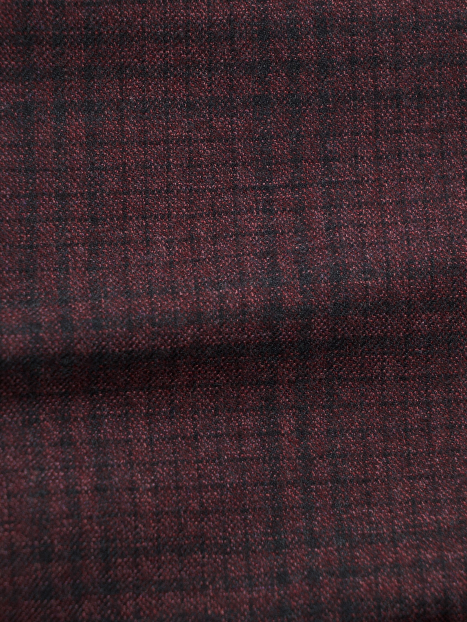 Isaia Burgundy & Navy Brushed-Wool Checkered Jacket
