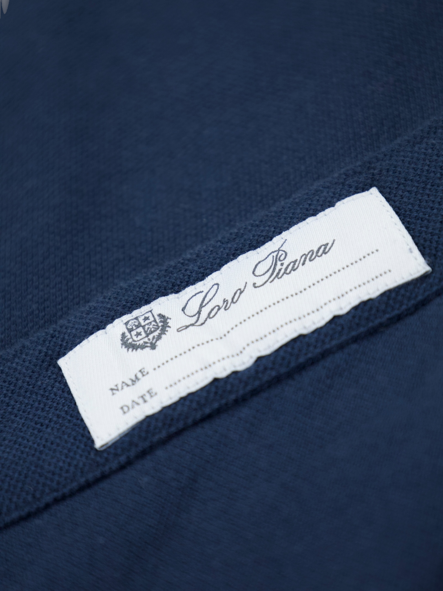 Loro Piana Navy Piqué Knitted Cotton Shirt