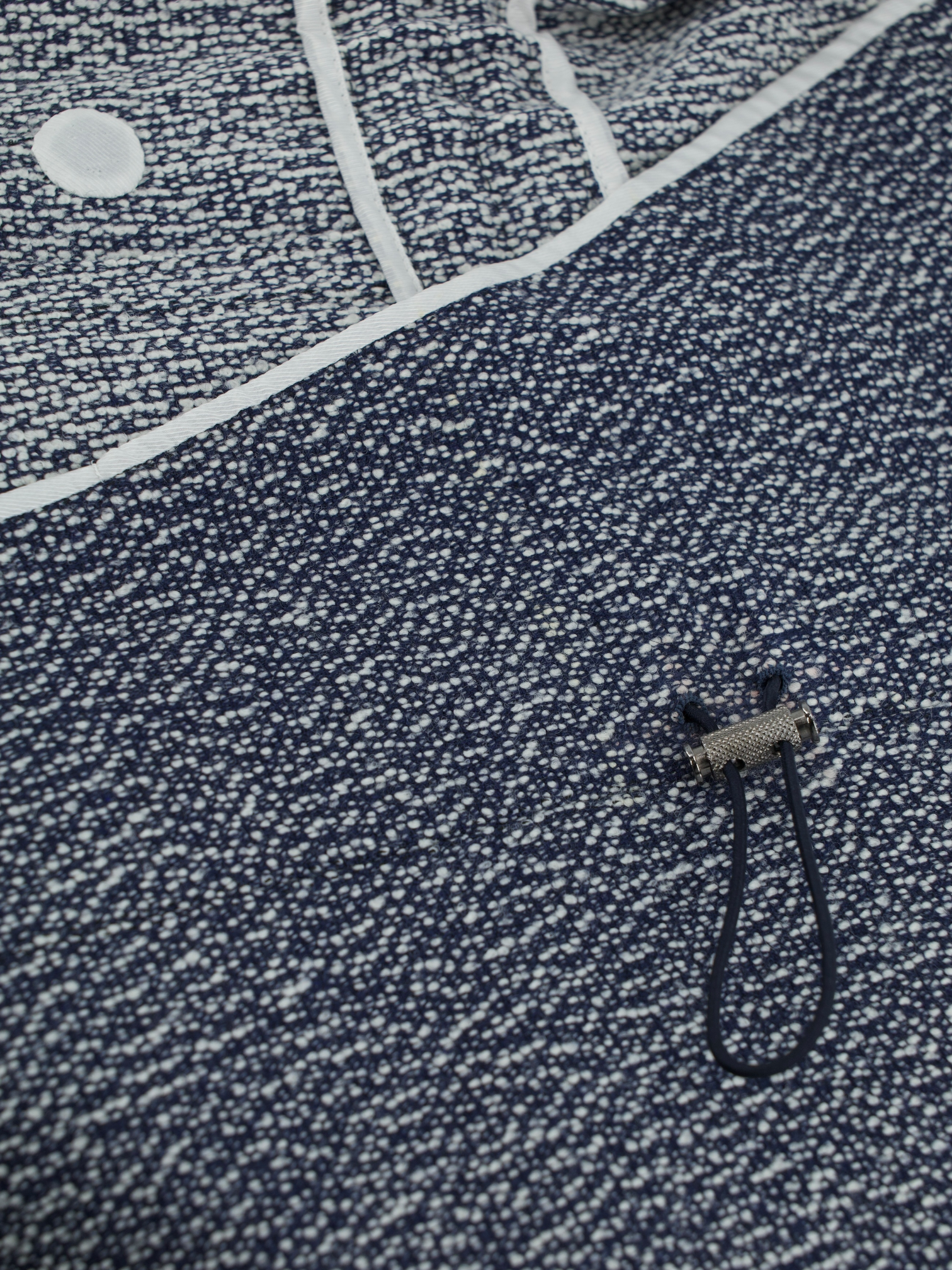 Cesare Attolini Dark Blue & White Wool-Stretch Bouclé Jacket