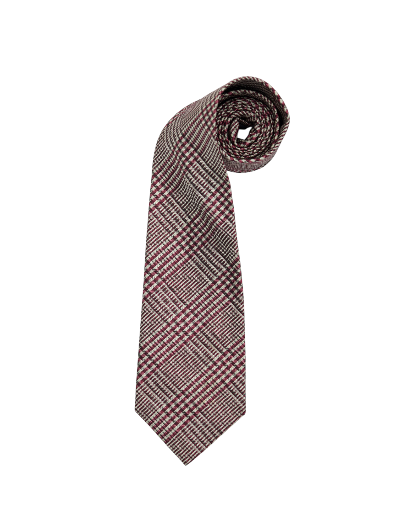 Tom Ford Burgundy Glencheck Silk Tie