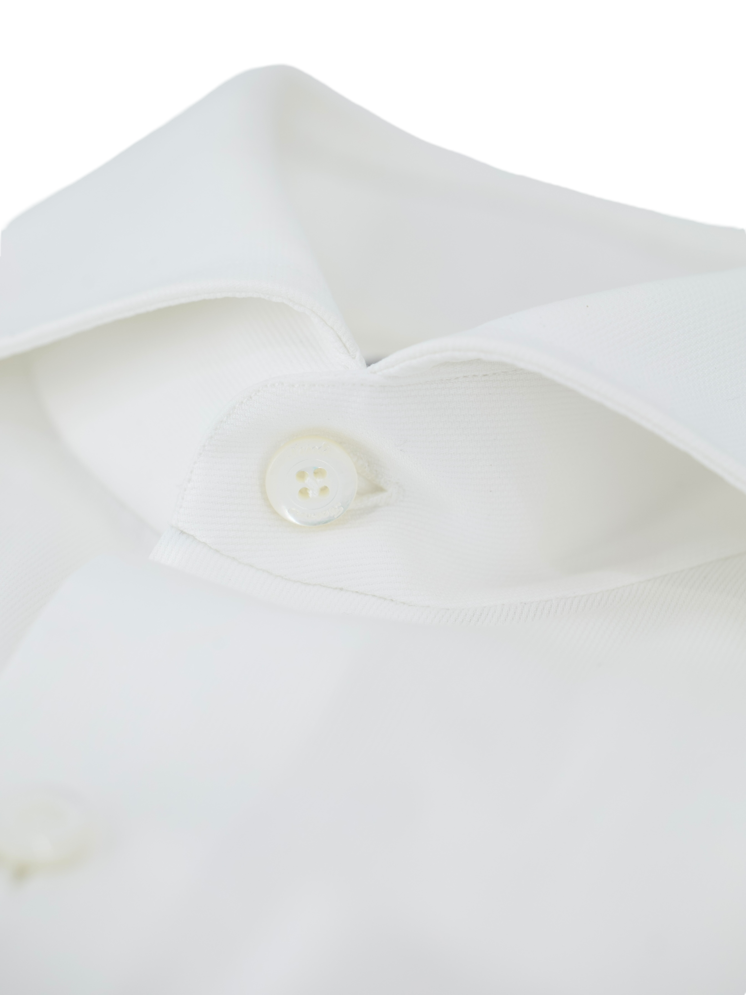 Finamore White Cotton Micro-Pattern French Cuff Dress Shirt