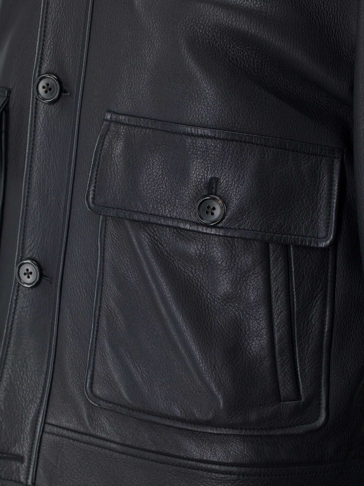 Cesare Attolini Dark Grey Deerskin Blouson Jacket