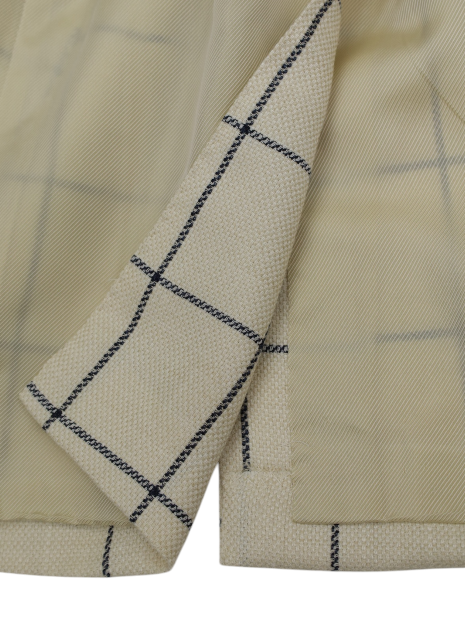 Cesare Attolini Offwhite Wool, Silk & Linen Hopsack Windowpane Jacket