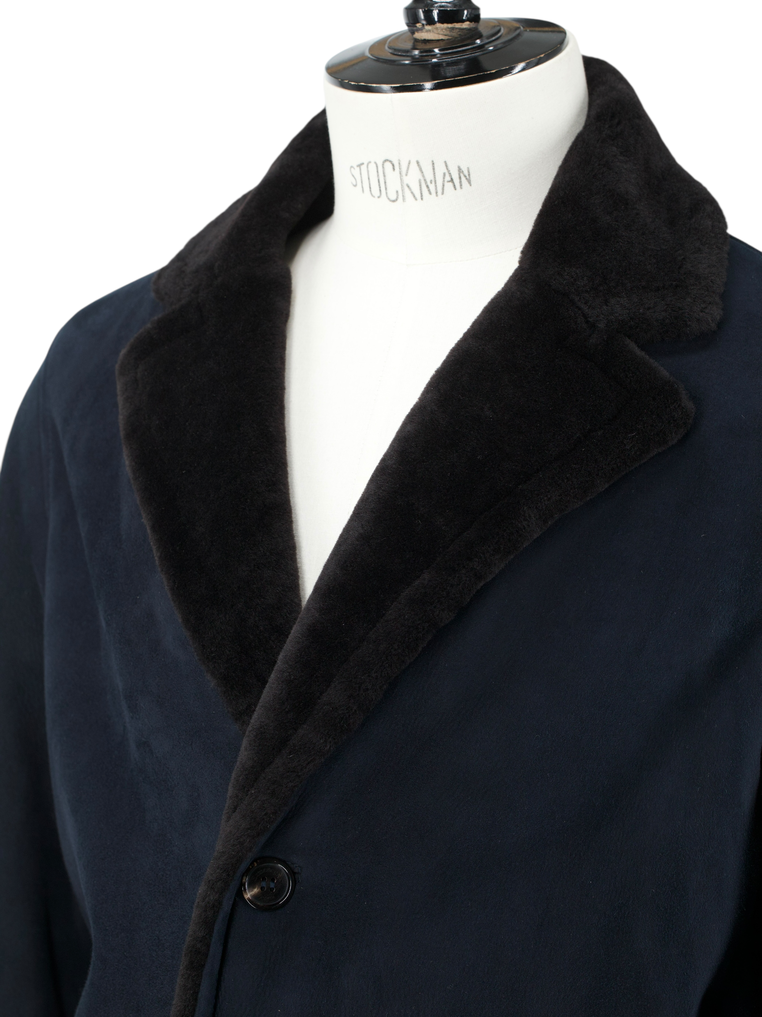 Ermenegildo Zegna Navy Lambskin Suède Lammy Coat