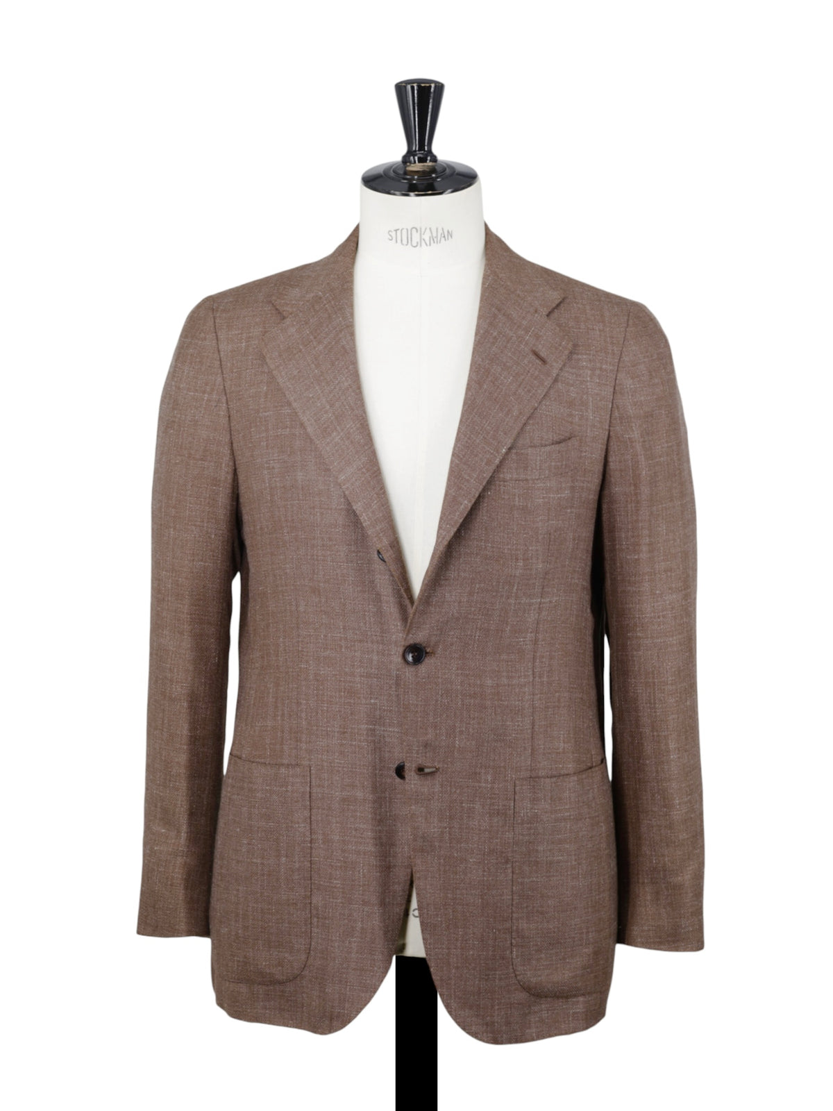 Kiton Pastel Brown Cashmere, Silk & Linen Melange Summer Jacket