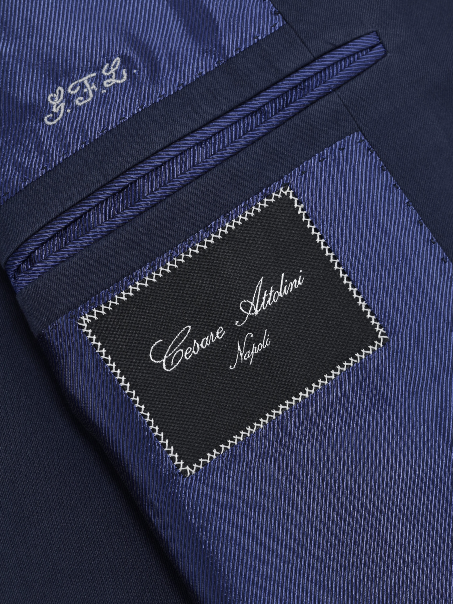Cesare Attolini Dark Blue Cotton & Cashmere Twill Summer Jacket