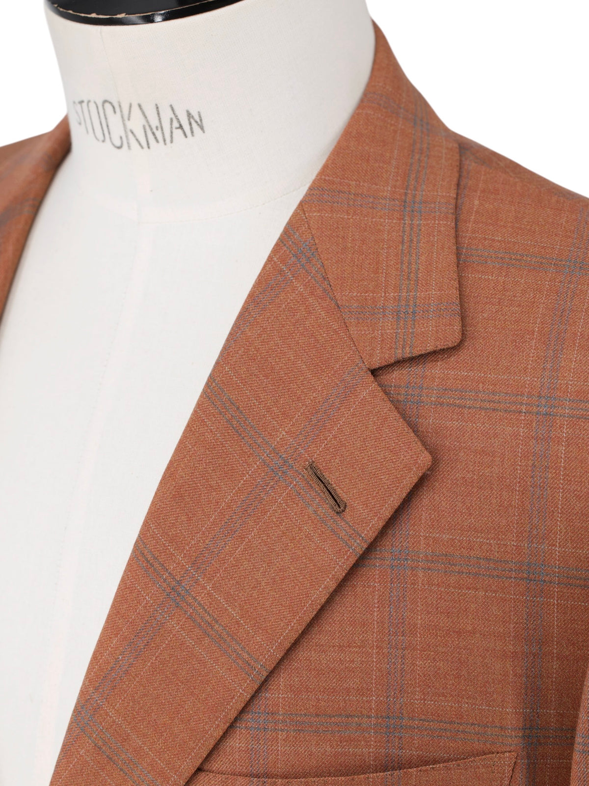 Brioni Peach & Steel Grey Wool Windowpane Vintage Nomentano Jacket