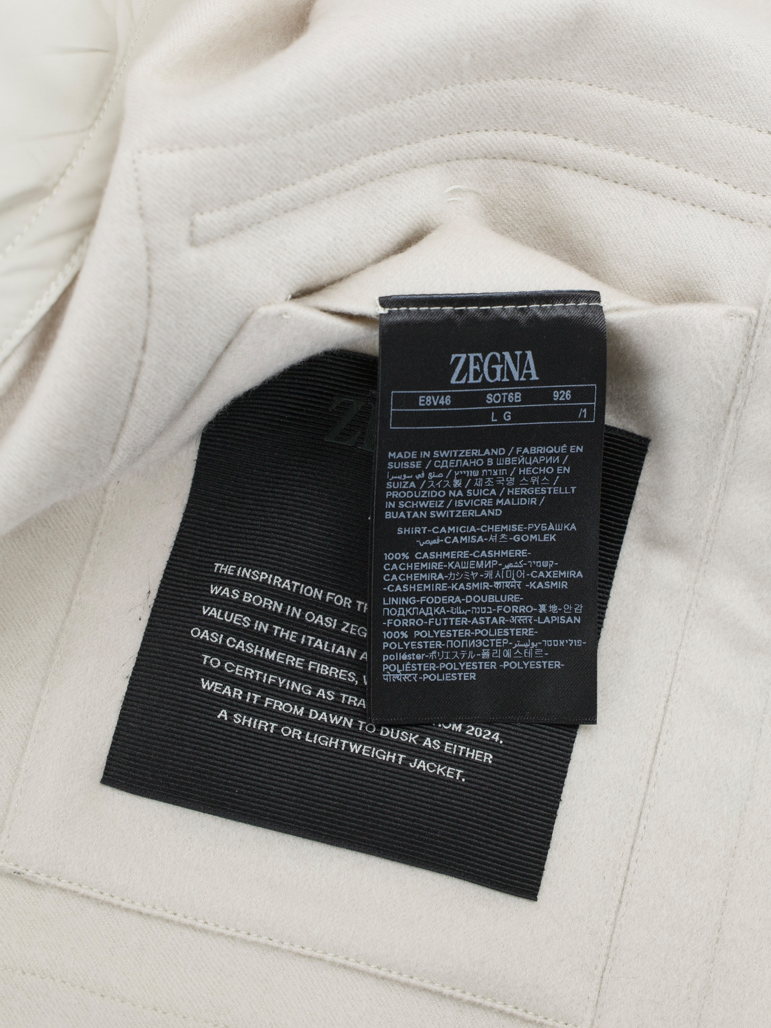 Ermenegildo Zegna White Oasi Cashmere Alba Overshirt