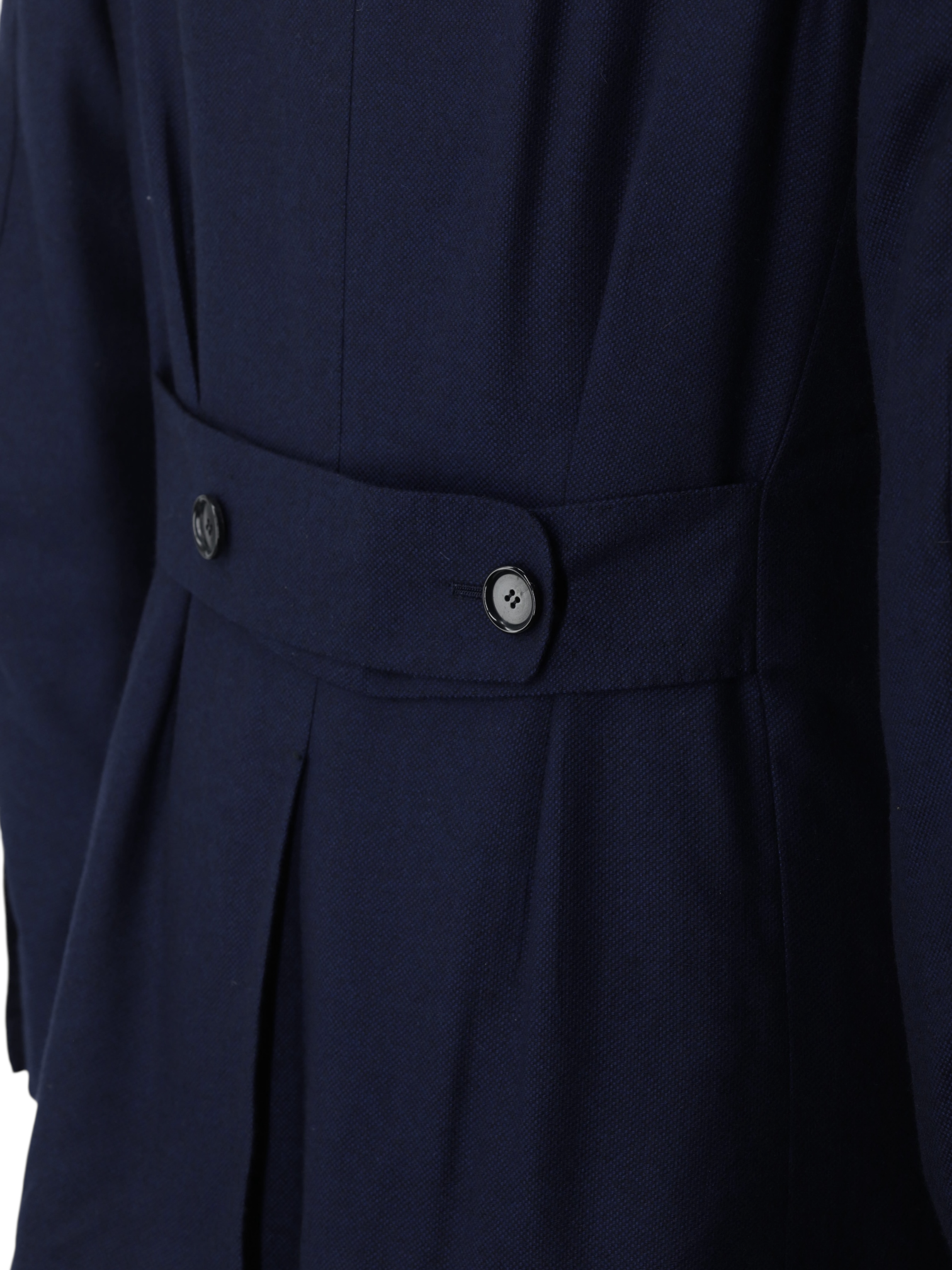Cesare Attolini Navy Pure Cashmere Double Breasted Micro-Pattern Peacoat