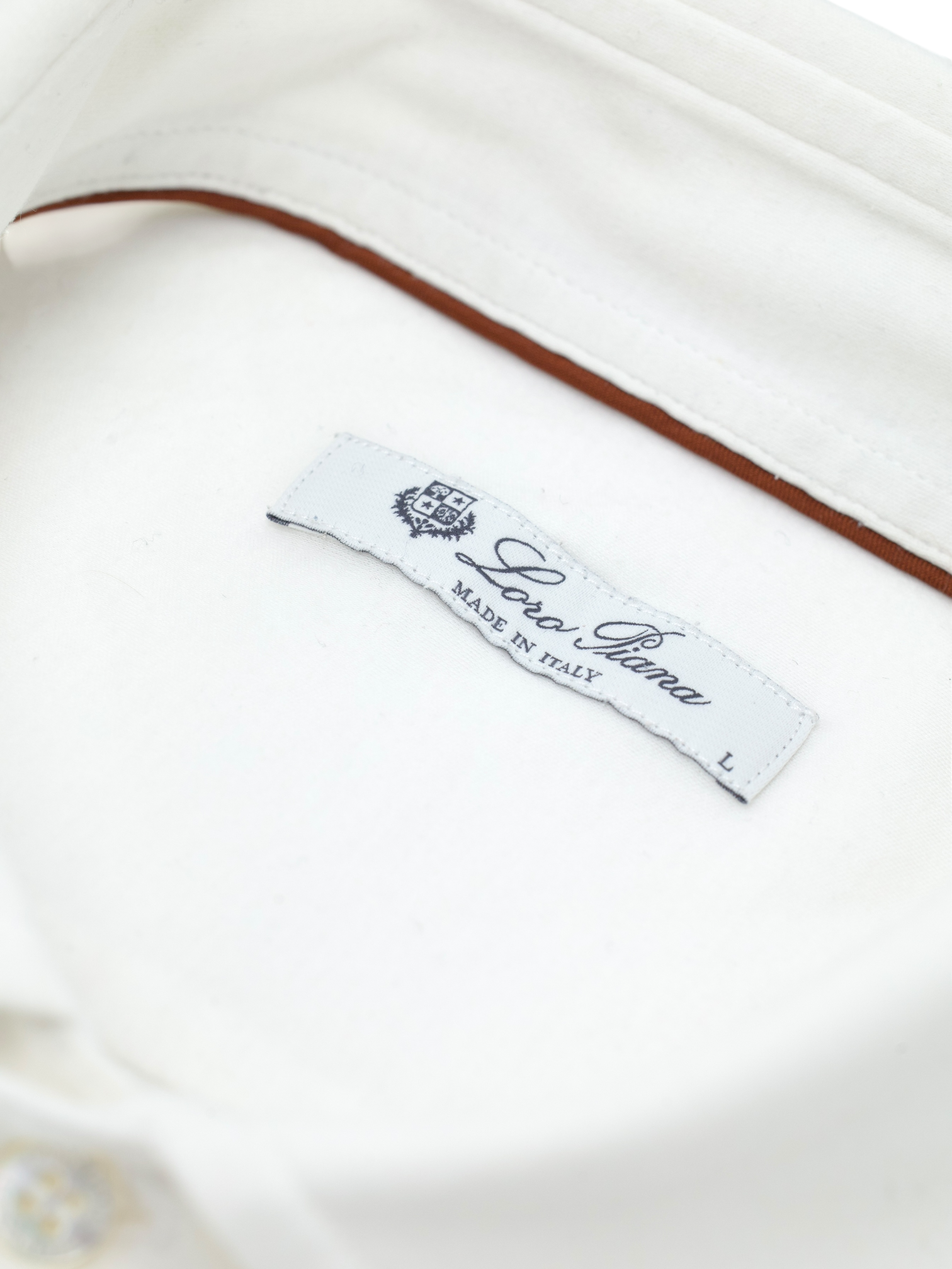 Loro Piana White Cotton Flannel Knitted Andrew Shirt