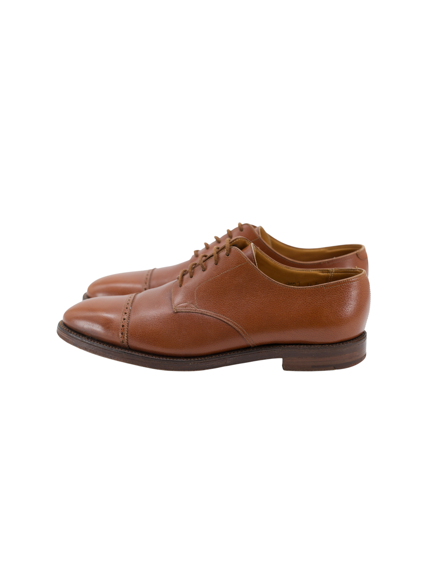 John Lobb Cognac Brown Calfleather Cap-Toe Oxford Russel Lace-Ups