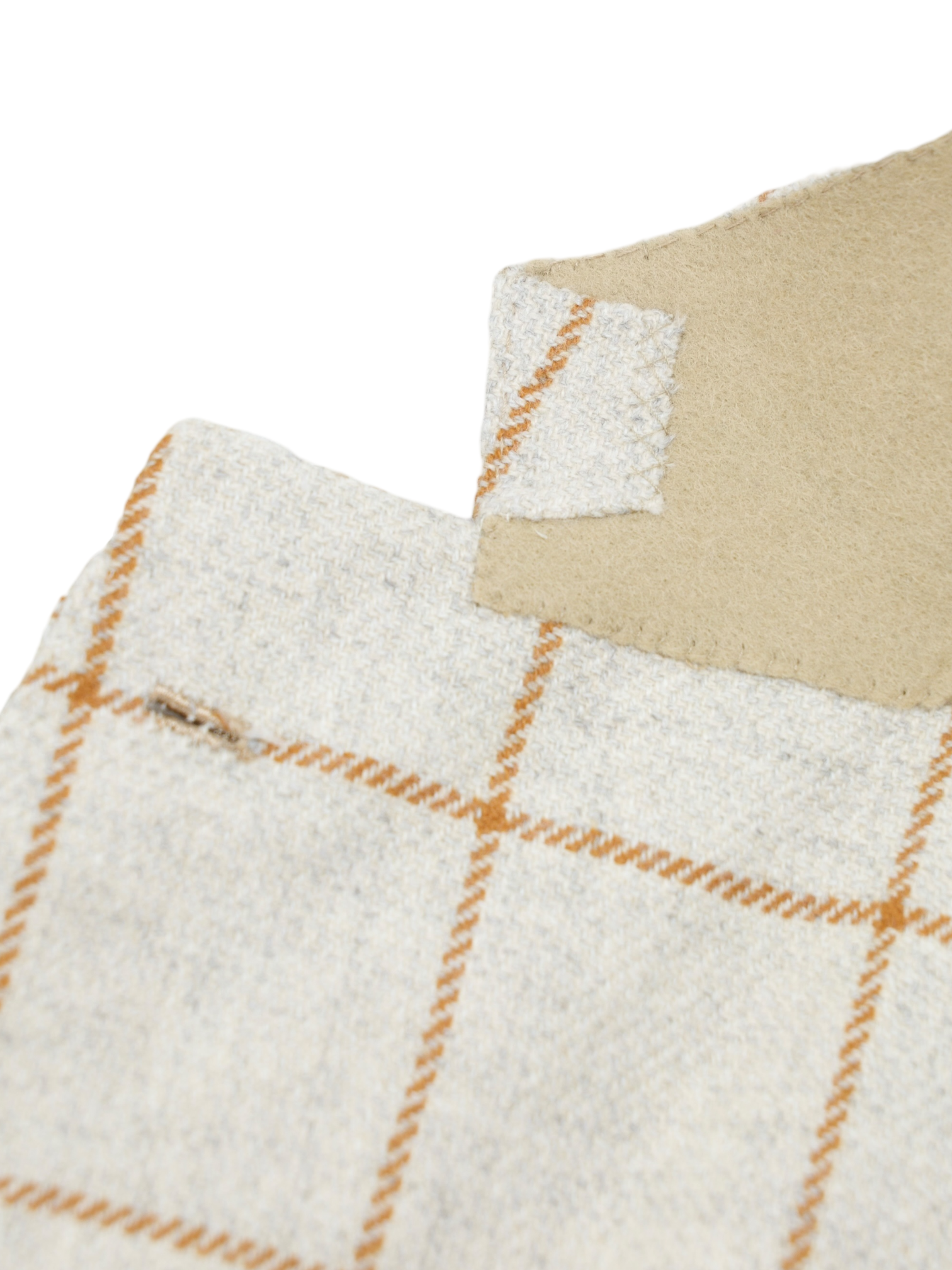 Orazio Luciano Oatmeal & Brown Pure Cashmere Windowpane Jacket