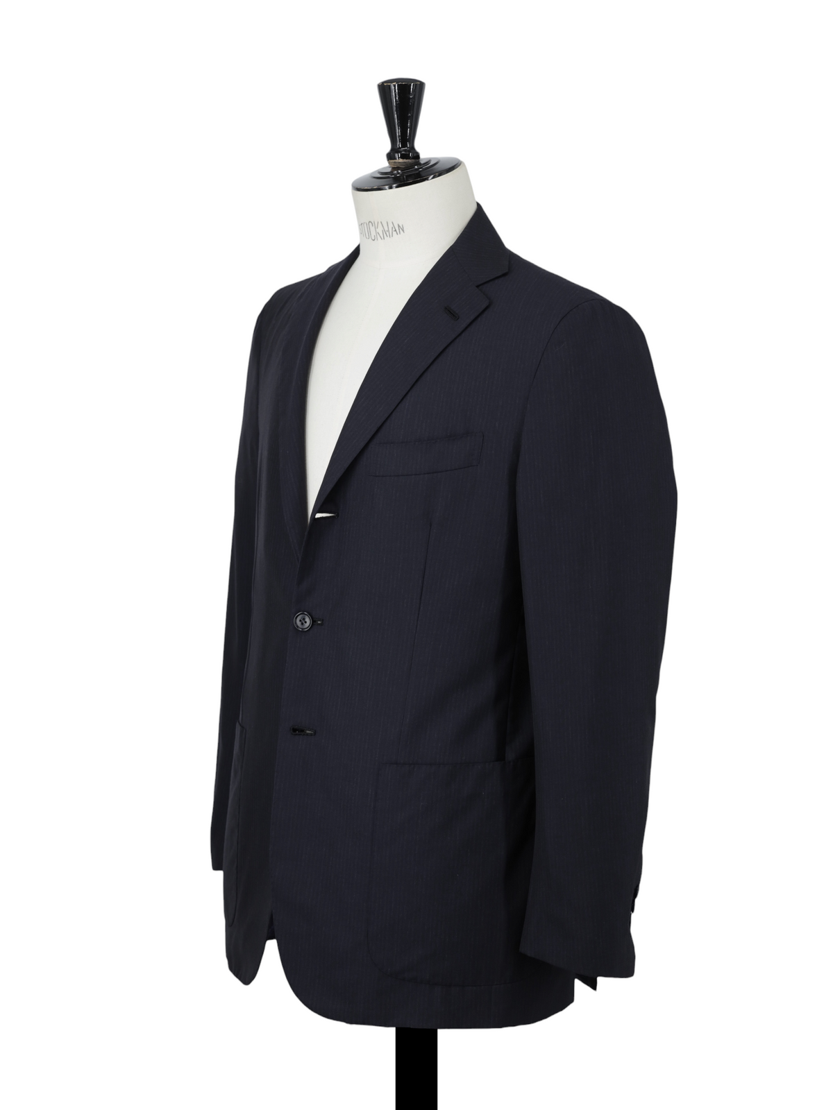 Kiton Deep Navy Lightweight Cashmere Shadow-Stripe Suit