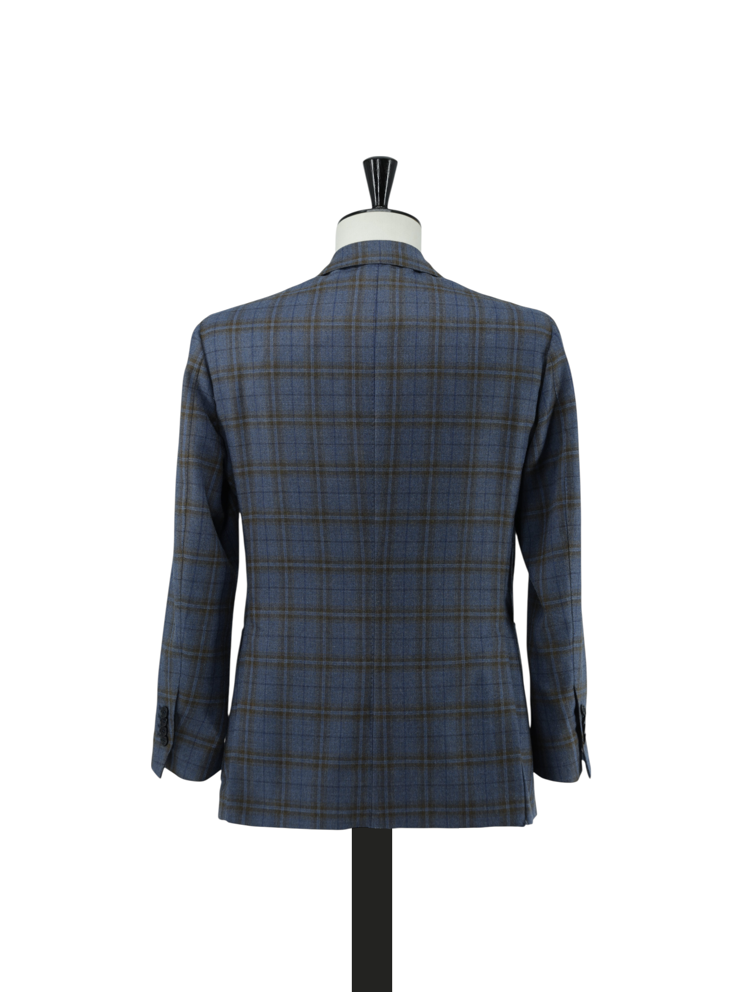 Cordone Steel Blue & Brown Pure-Wool Overcheck Jacket
