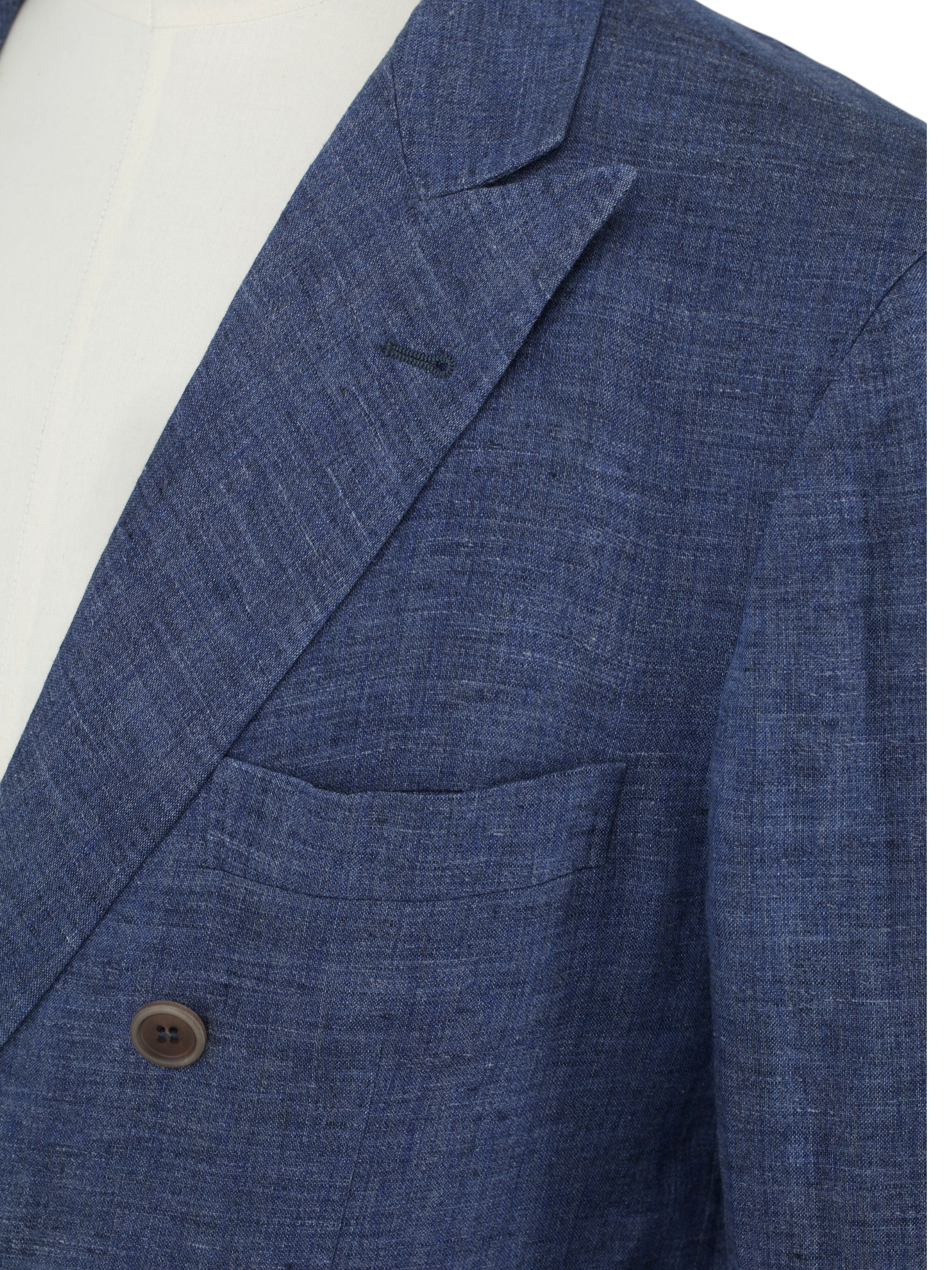 Brunello Cucinelli Light Blue Double-Breasted Pure Linen Summer Jacket