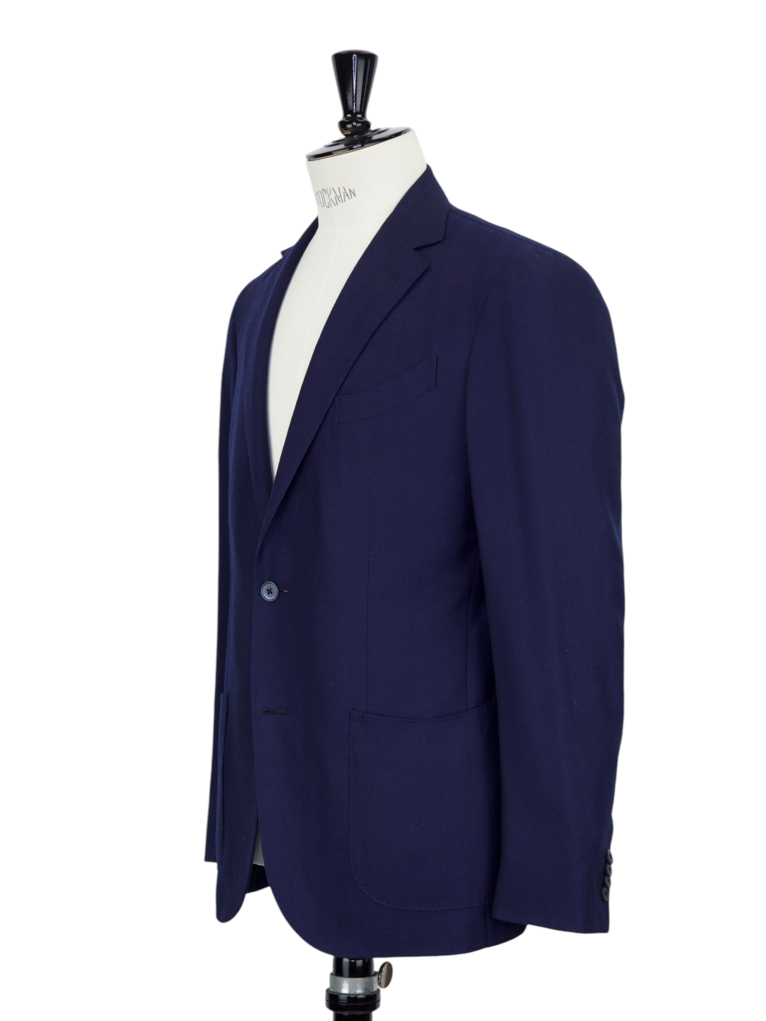 Corneliani Dark Blue Wool & Cashmere Herringbone Jacket