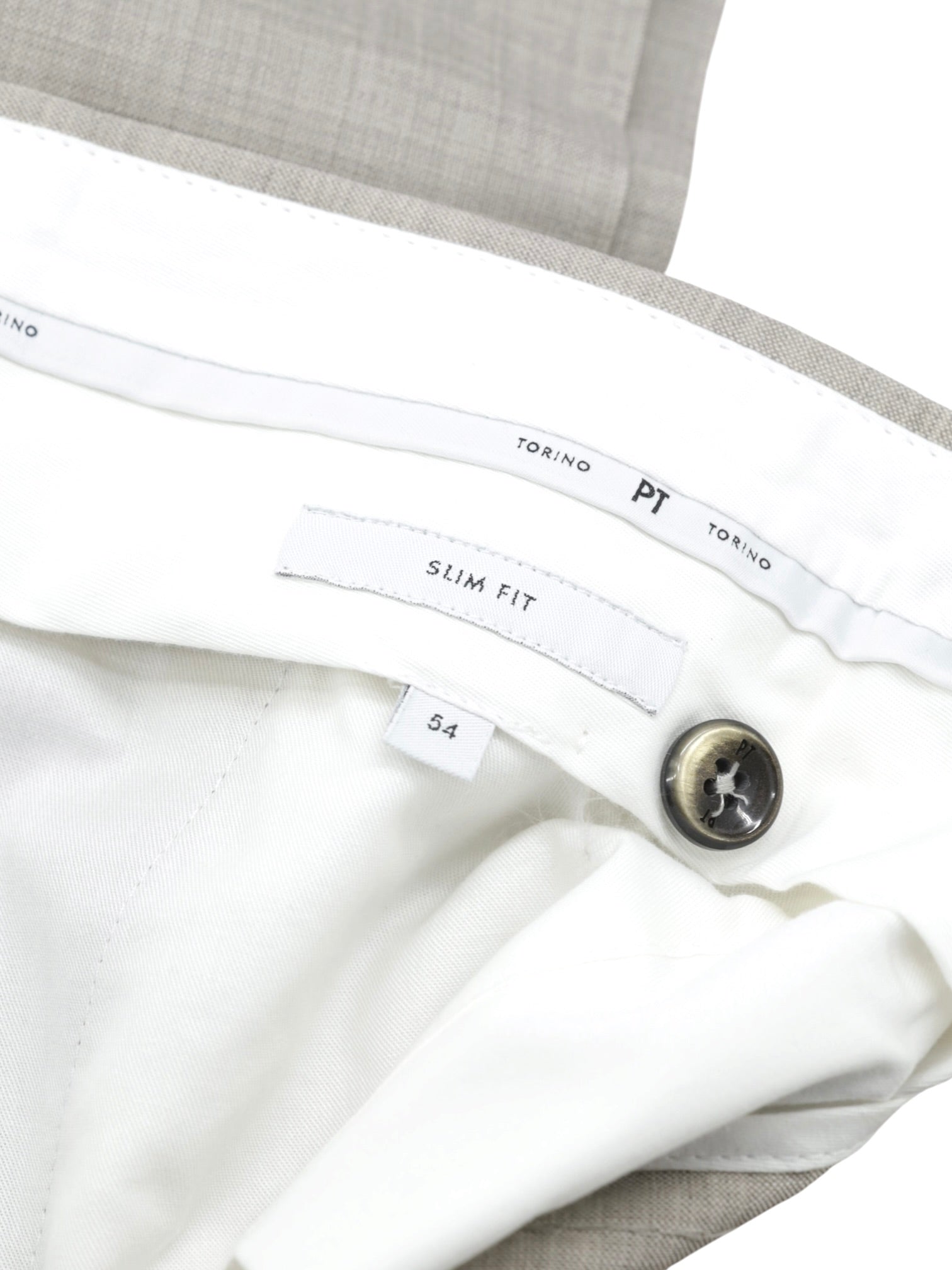 PT01 Beige Wool & Stretch Trousers