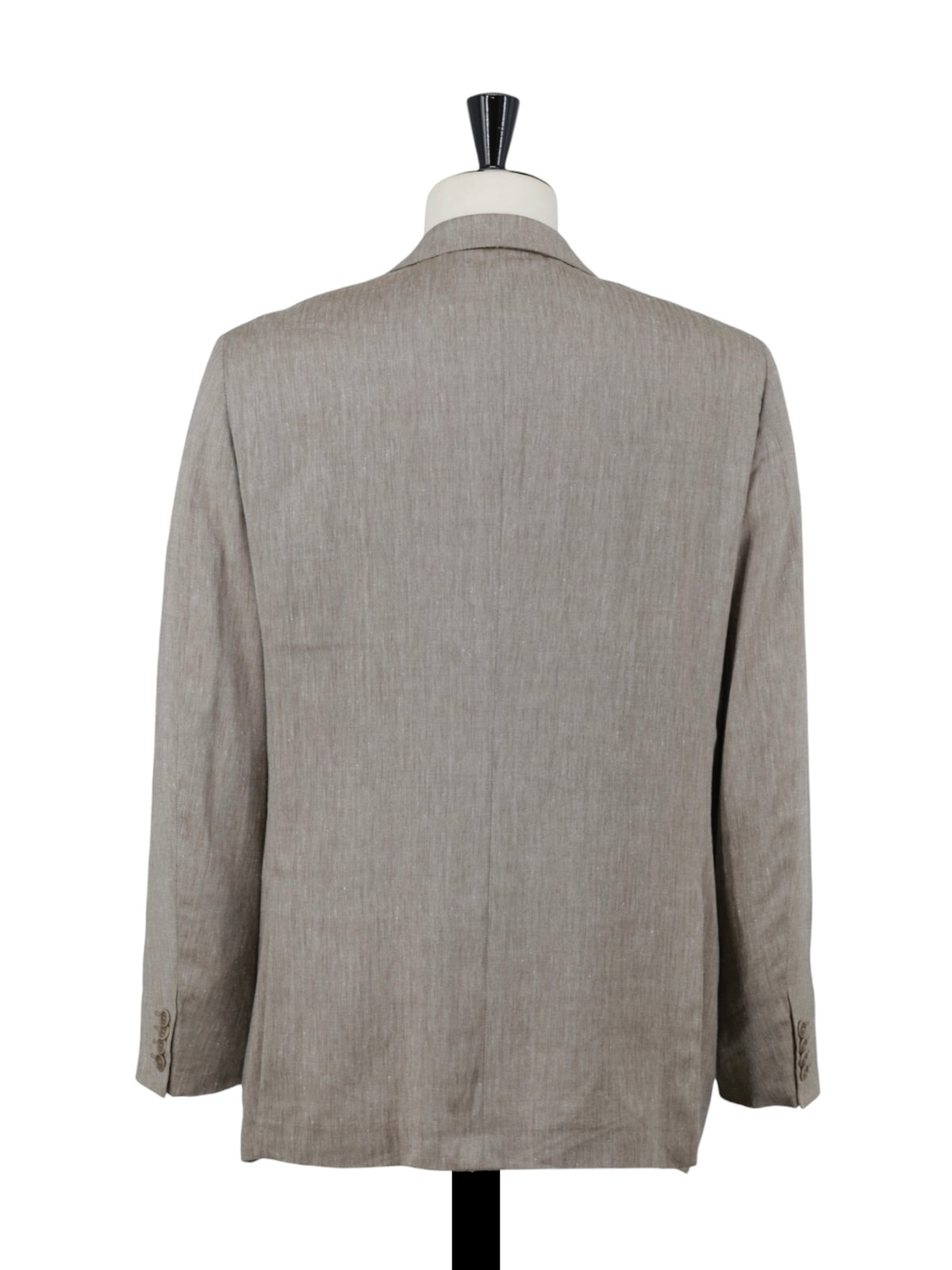 Ermenegildo Zegna Taupe Linen, Wool & Silk "Crossover" Herringbone Suit
