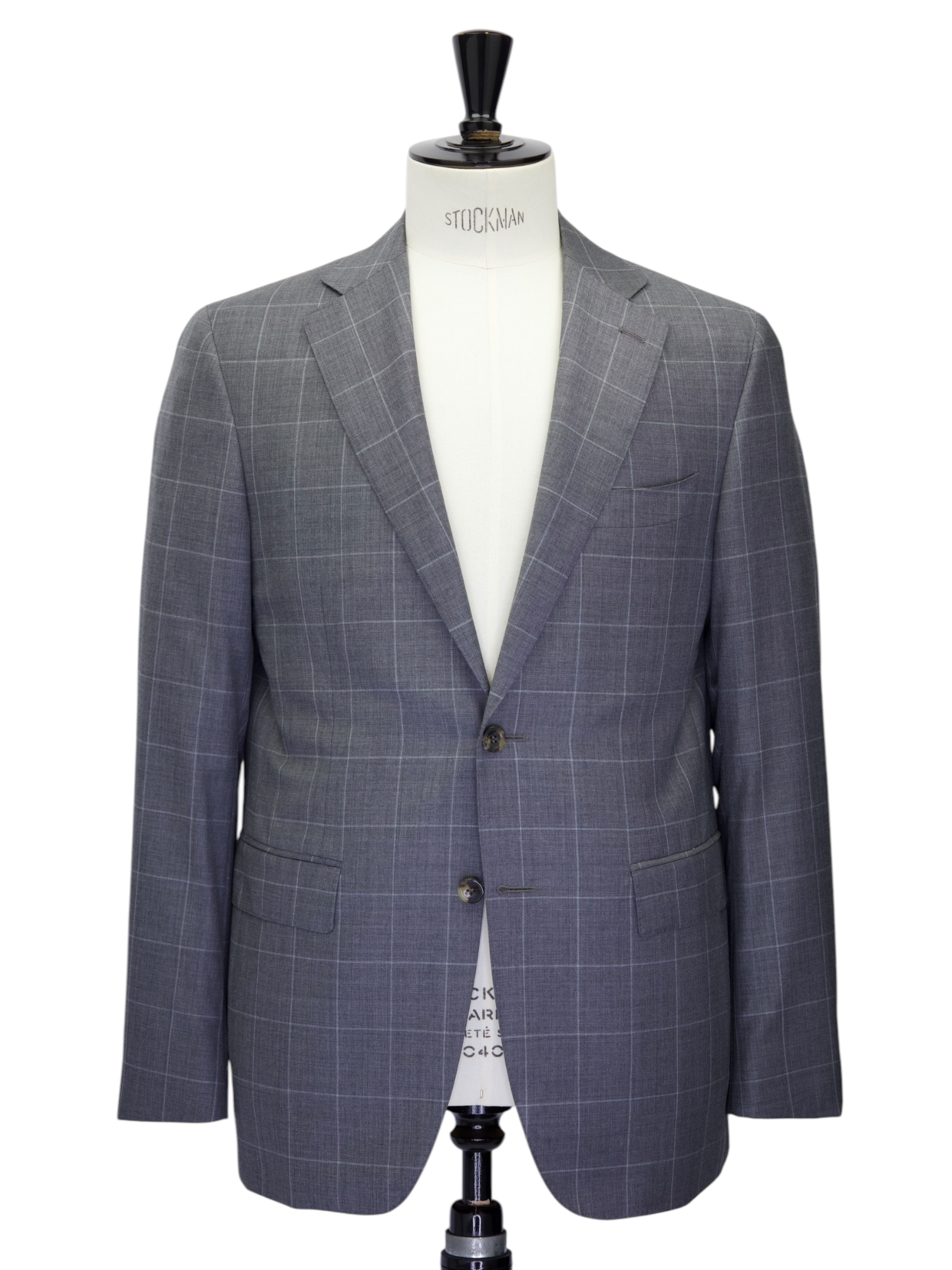 Canali Grey Wool Windowpane Suit + Extra Trousers