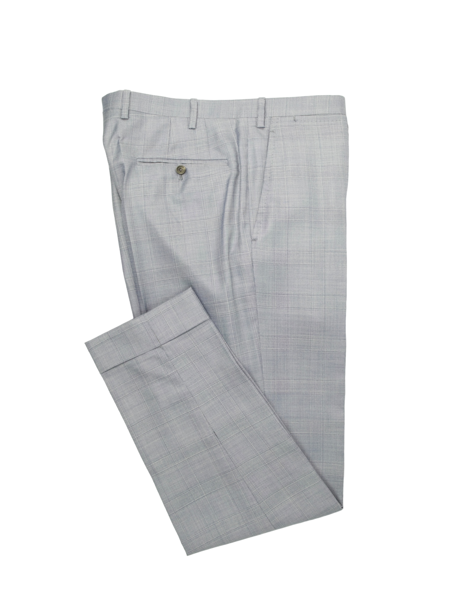 Kiton Ice Blue Silk, Cashmere & Linen Glenplaid Suit