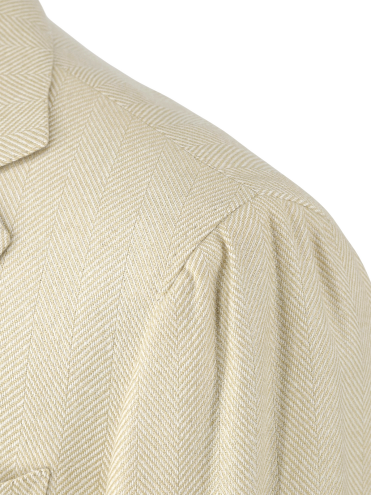 Luigi Borrelli Beige Heavyweight-Cashmere Herringbone Jacket