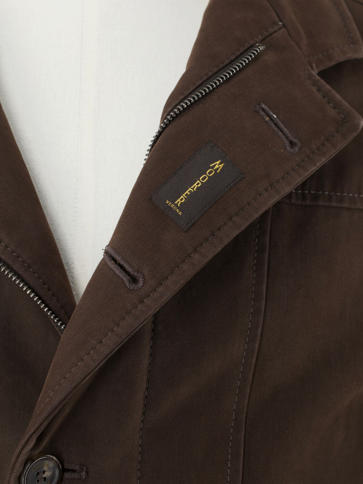 MooRER Chocolate Brown Cotton-Twill Fieldjacket