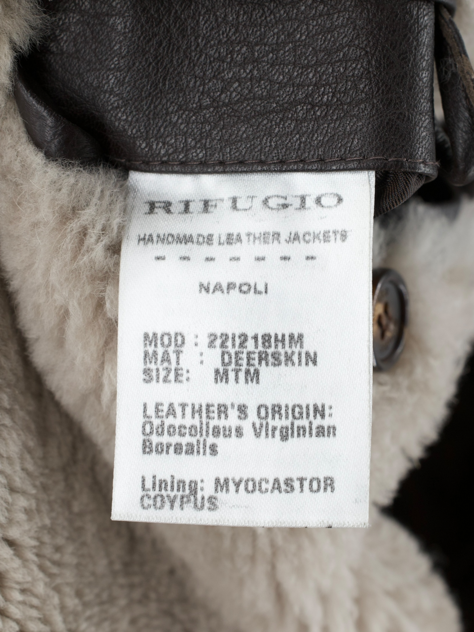 Rifugio Dark Brown Deerskin & Castorino-Fur Lining Bomberjacket