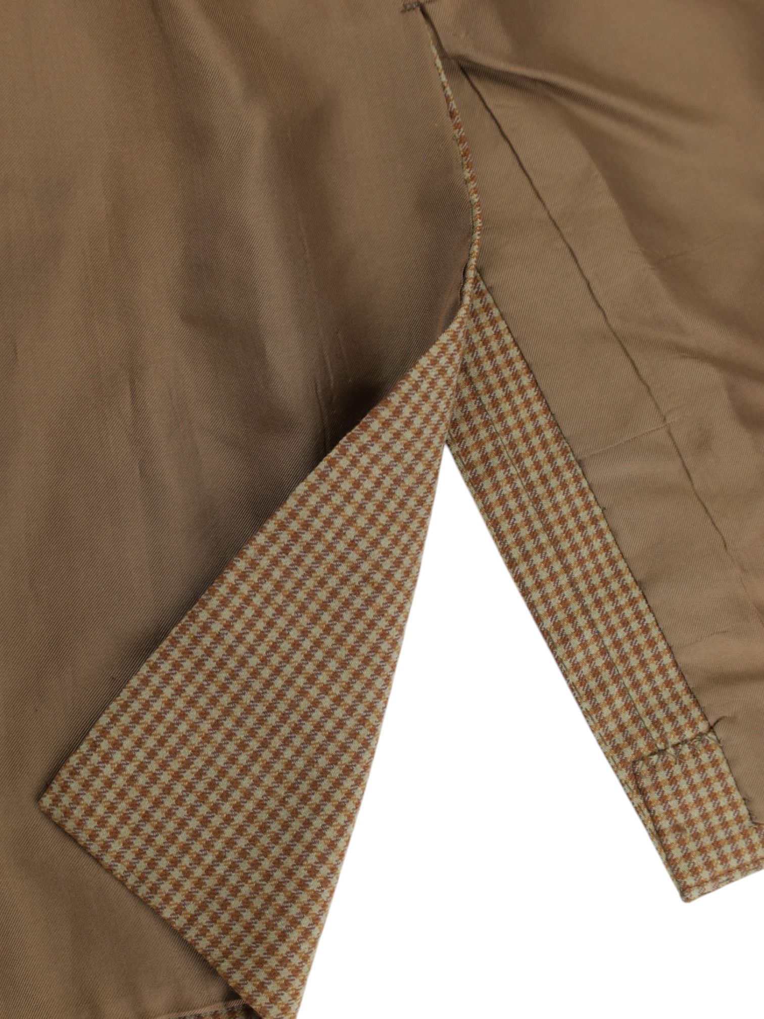 Kiton Vintage Light Brown Pure-Wool Gingham Check Jacket