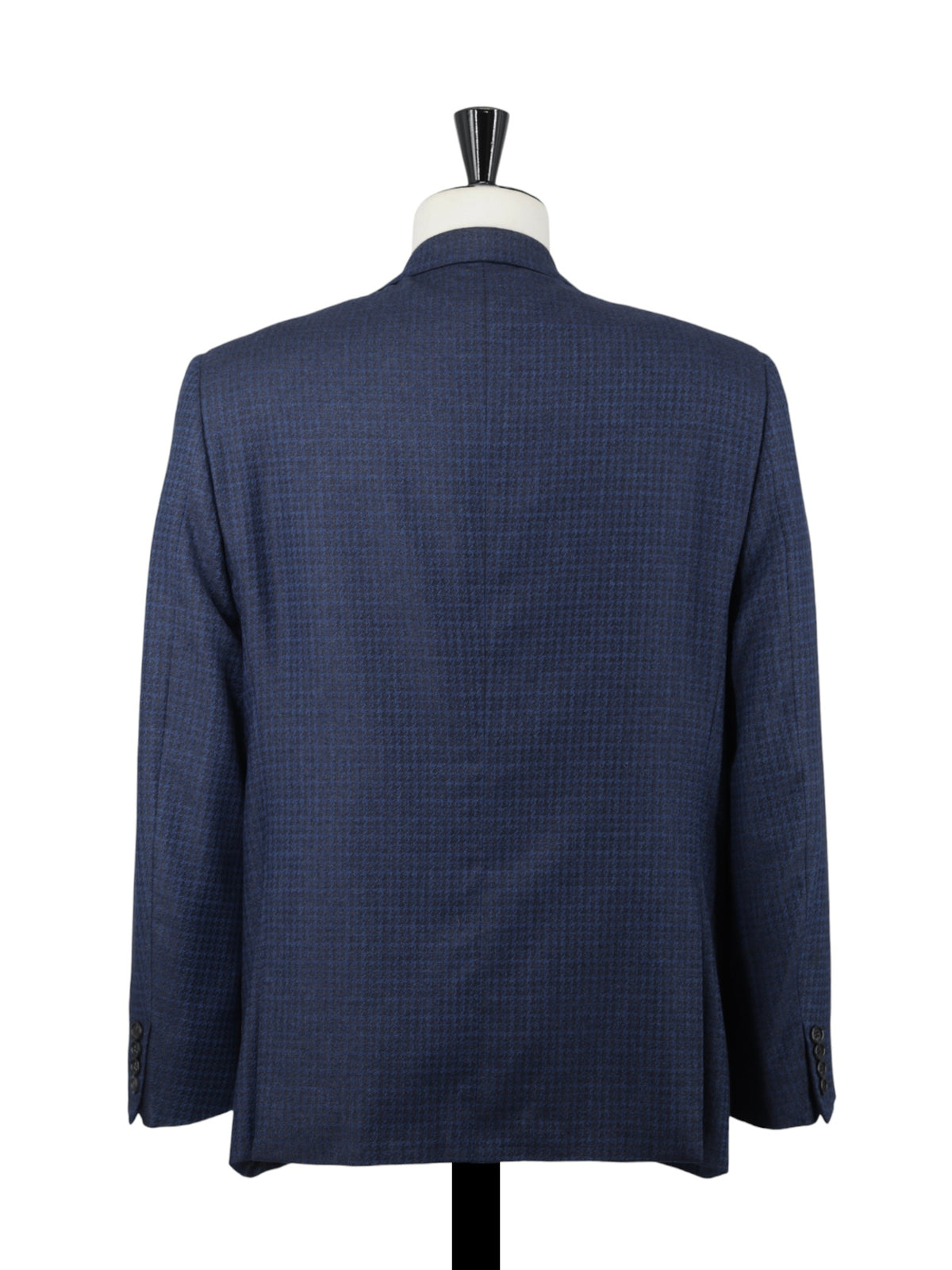 Brioni Petrol Blue & Burgundy Silk & Cashmere Houndstooth Brunico Jacket