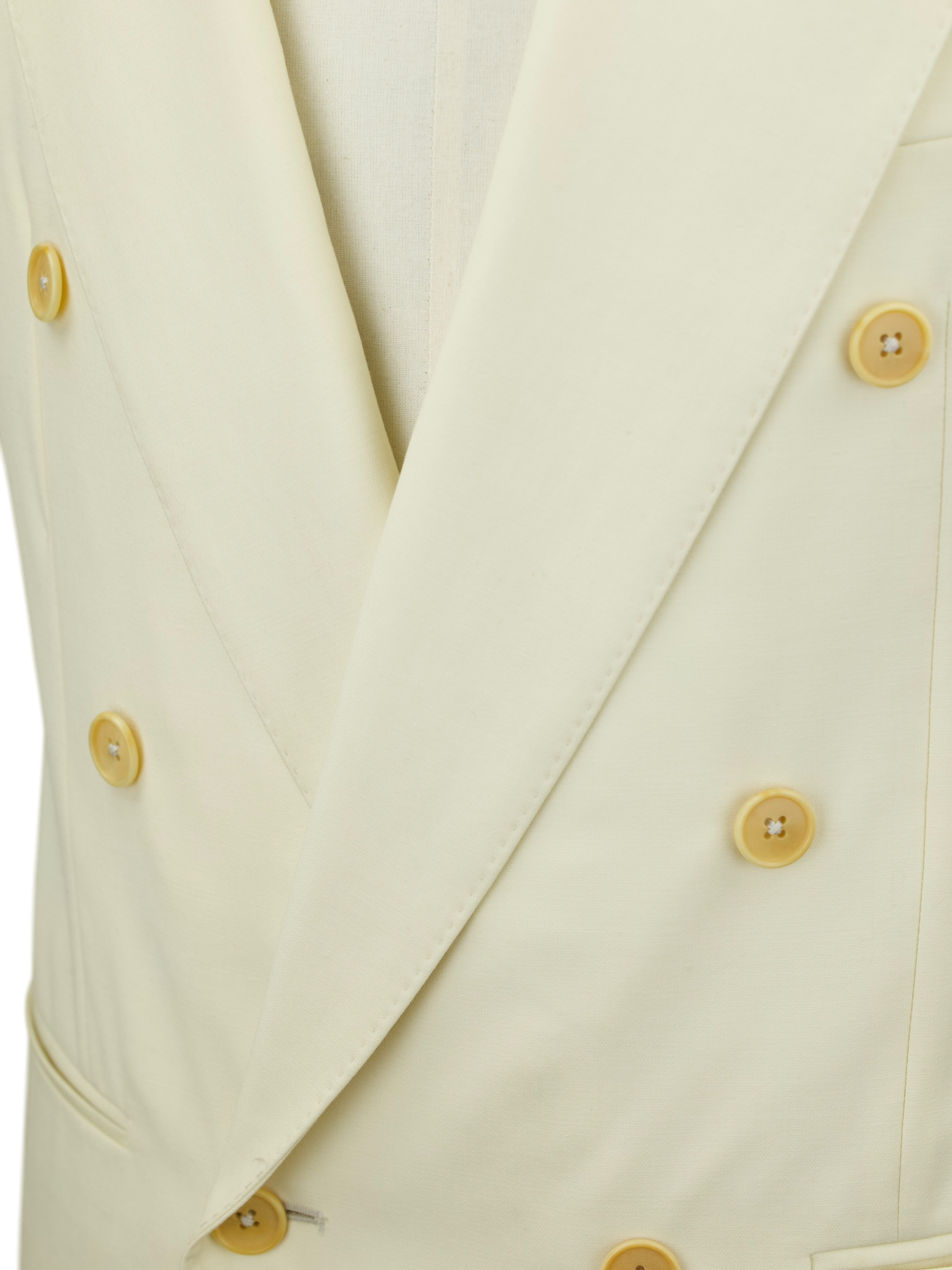 Ermenegildo Zegna ジャケット　鹿の子　サマーコットン　背抜き Ermenegildo Zegna Offhite Summer-Wool Double Breasted Jacket