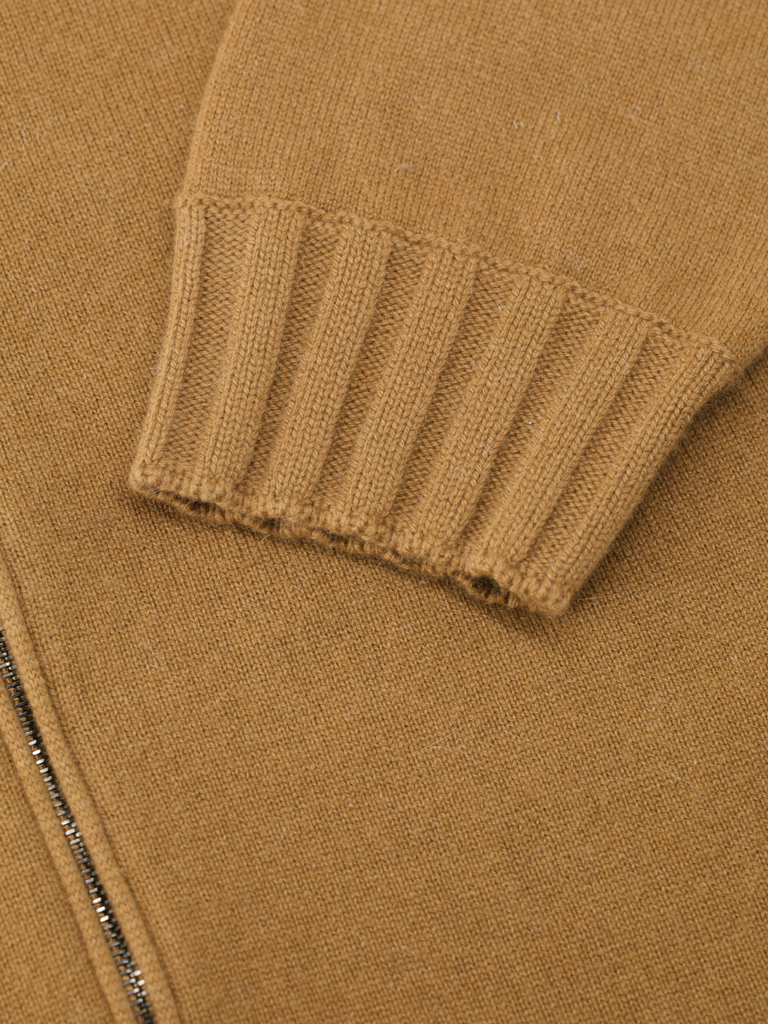 Cesare Attolini Brown Pure Vicuña Zip-Up Cardigan