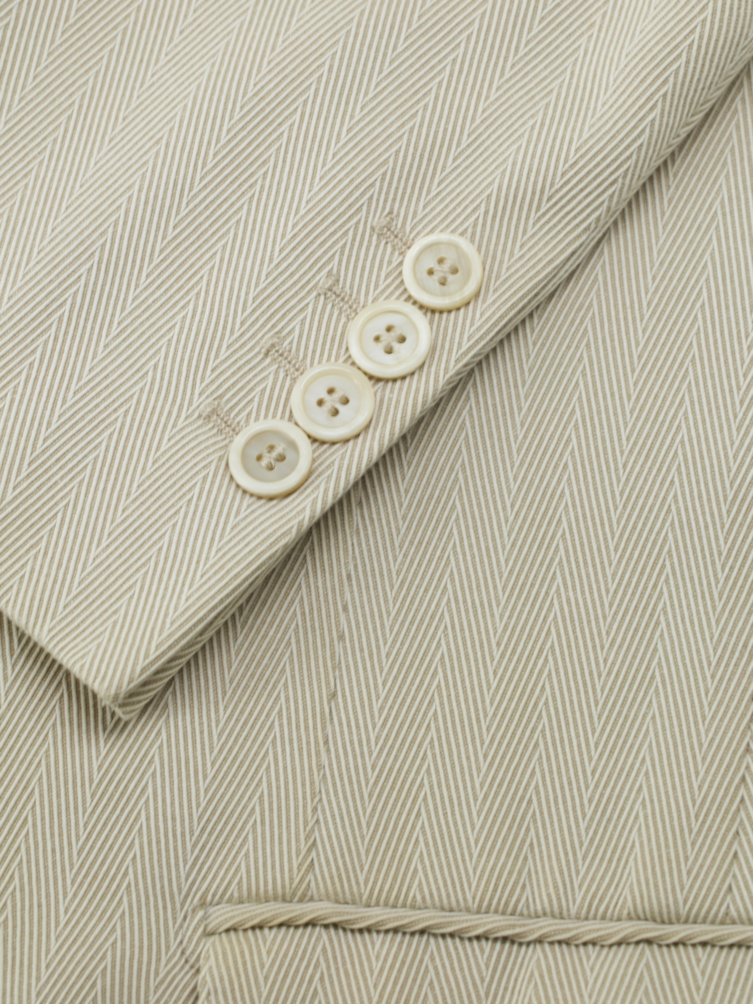 Brunello Cucinelli Sand Pure Cotton Herringbone Jacket