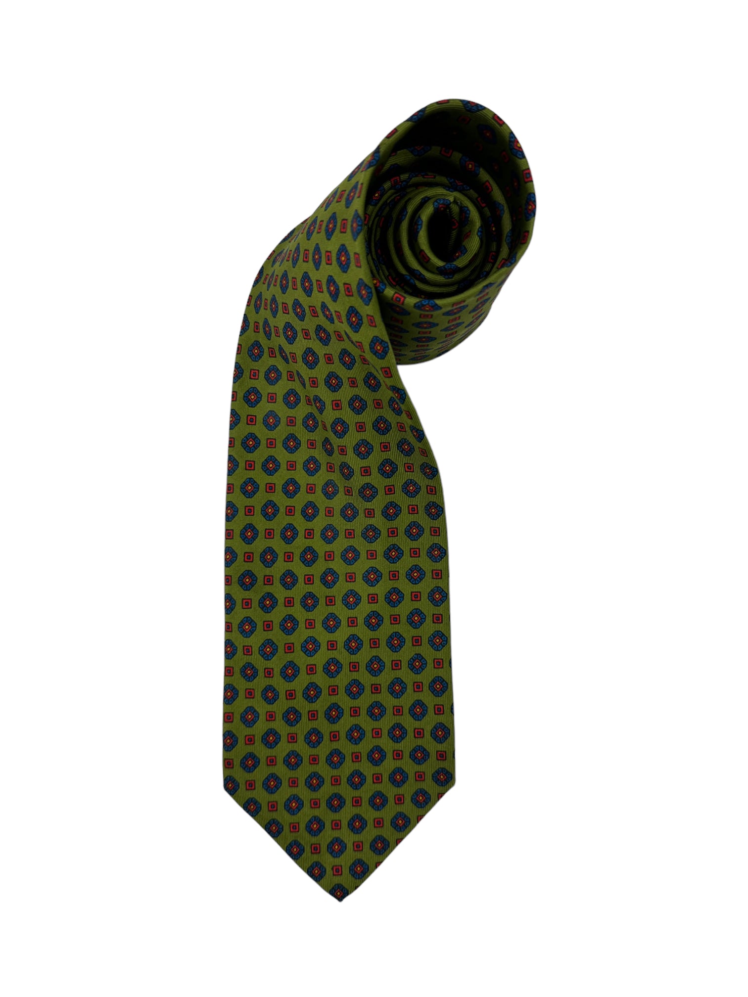 E.Marinella groene geometrische stropdas