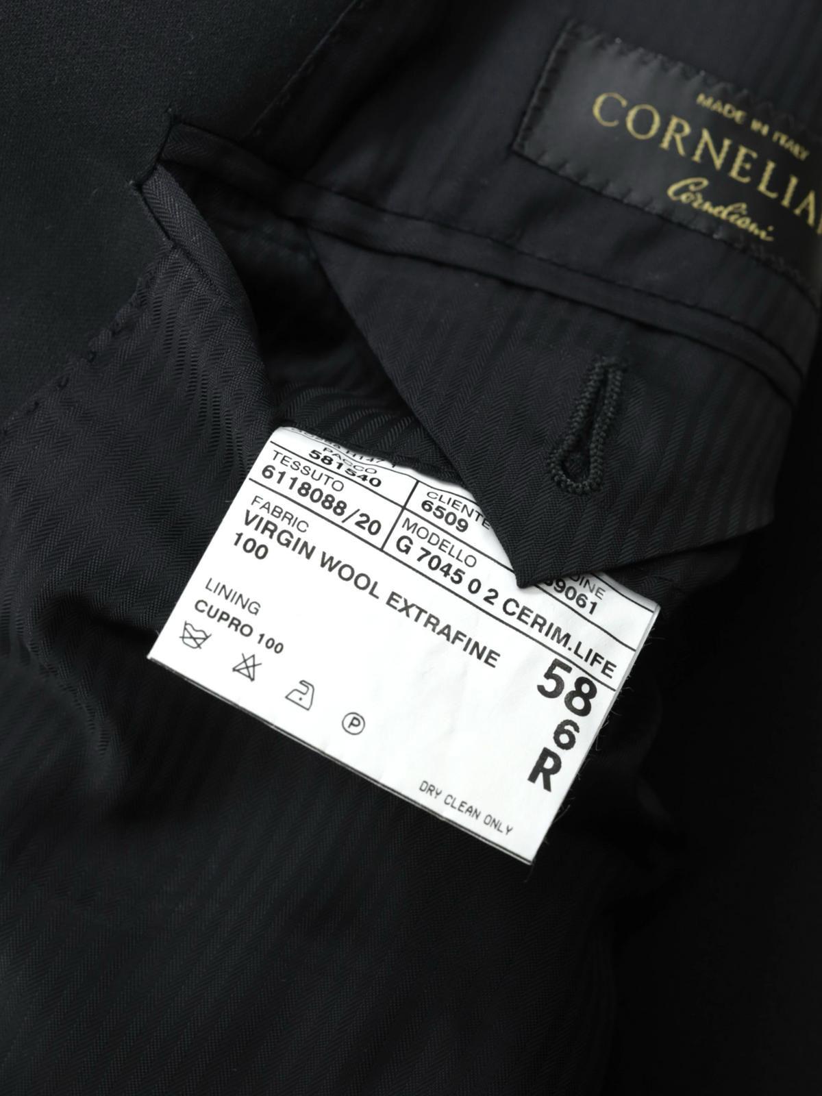 Corneliani Black Super 150's "Linea Ceremonia" Blacktie Tuxedo