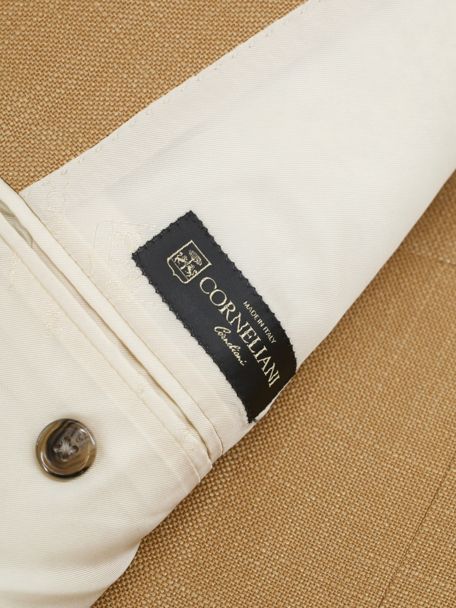 Corneliani Apricot Orange Silk & Wool Basket-Weave Jacket