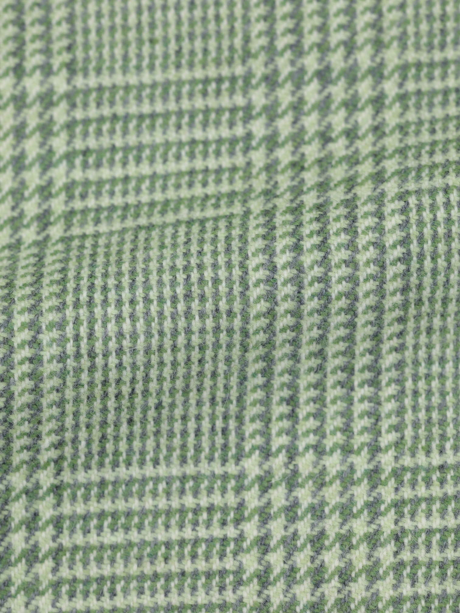 Cesare Attolini Pistache Green Lambswool Prince of Wales Jacket
