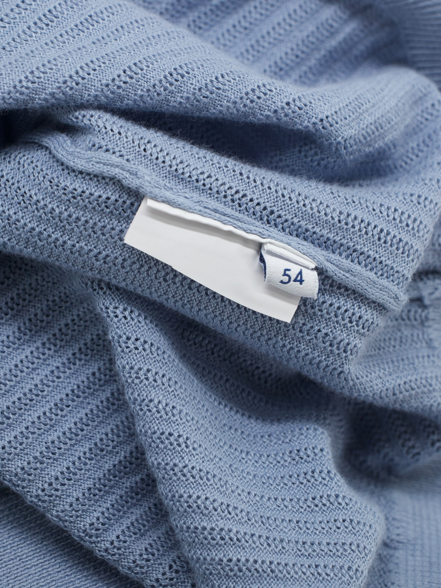 Fedeli Celestial Blue Lightweight Rib-Knitted Cotton Buttonless Polo
