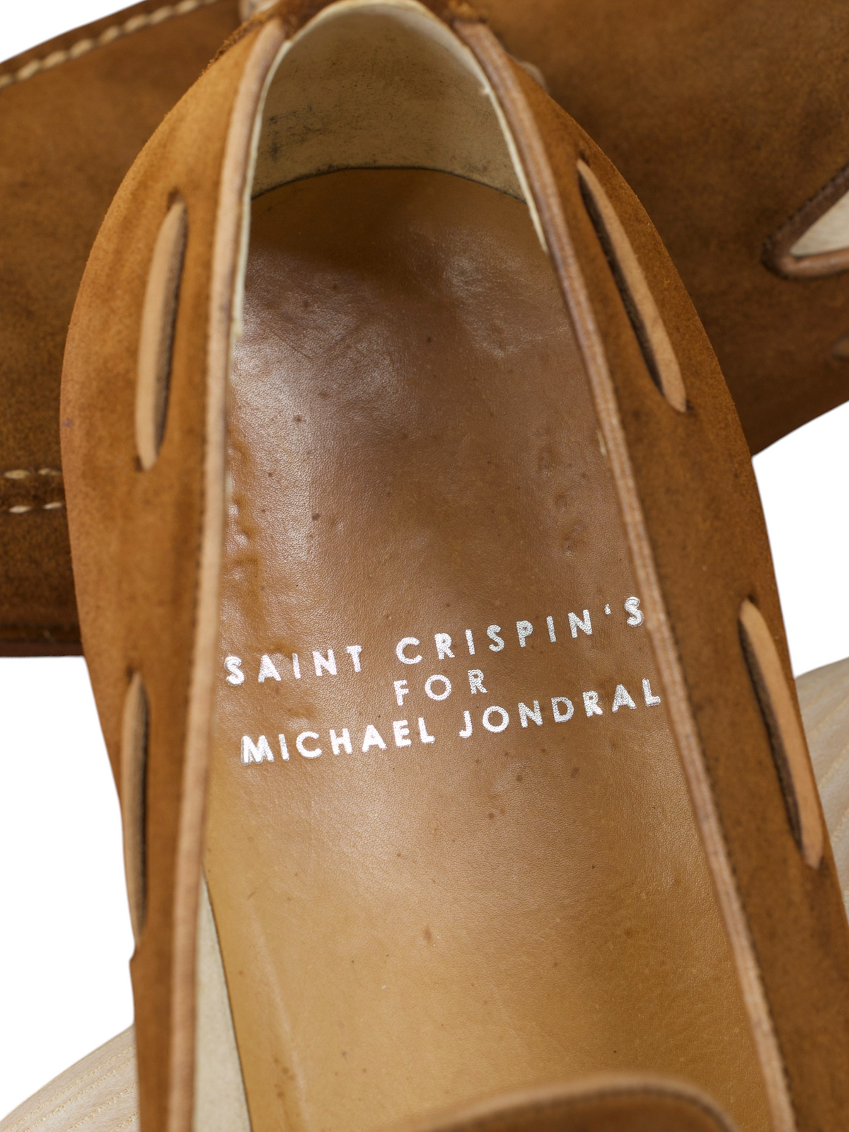 Saint Crispin's Tobacco Brown Suede Laced Up Boatshoe-Style Loafer