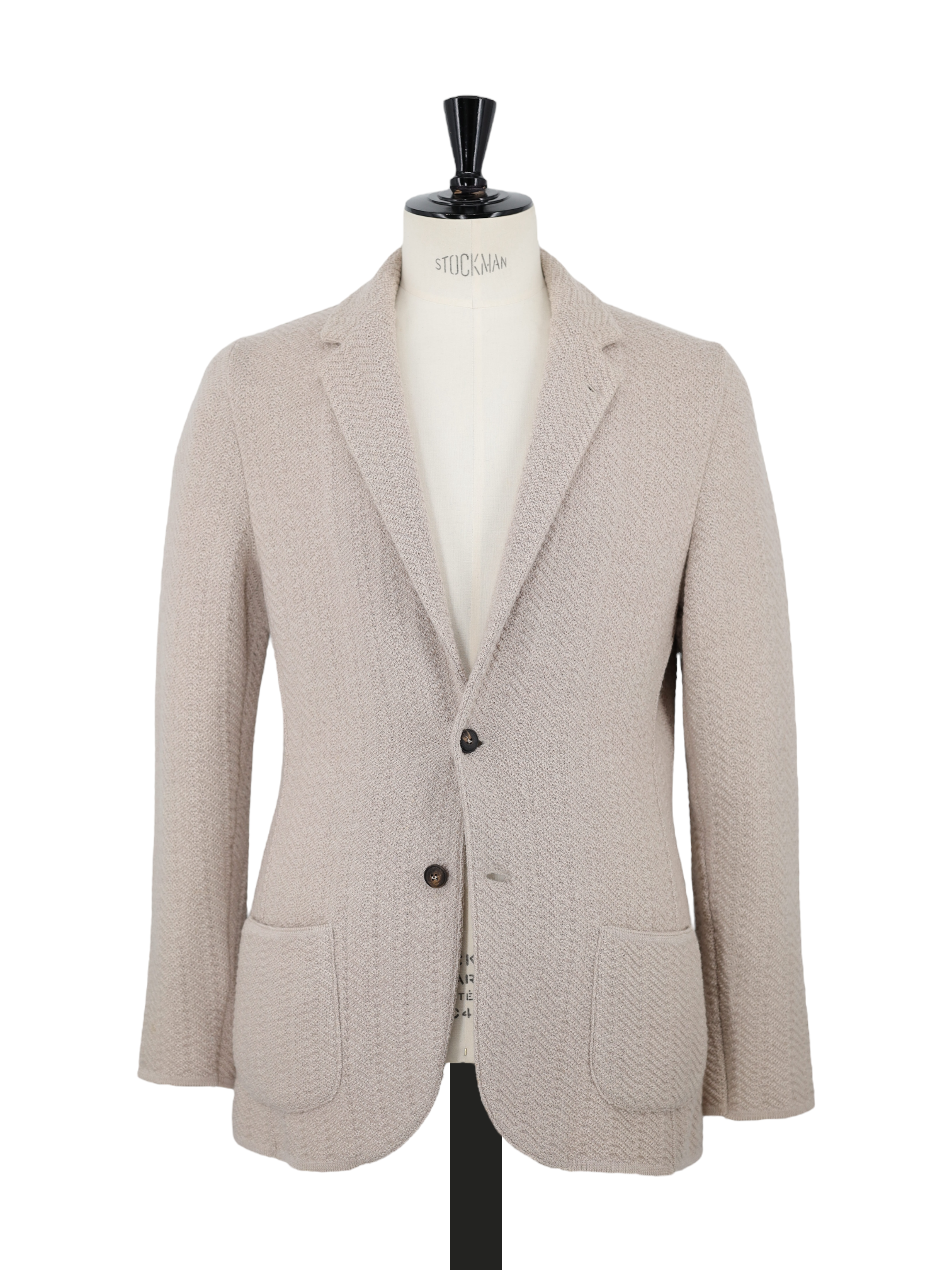 Lardini Greige Pure Wool Heavy-Knitted Sweater Jacket