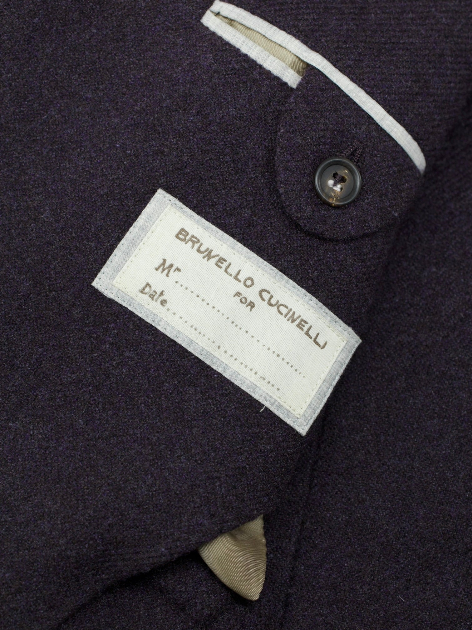 Brunello Cucinelli Aubergine Cashmere & Wool Peak-Lapel Jacket