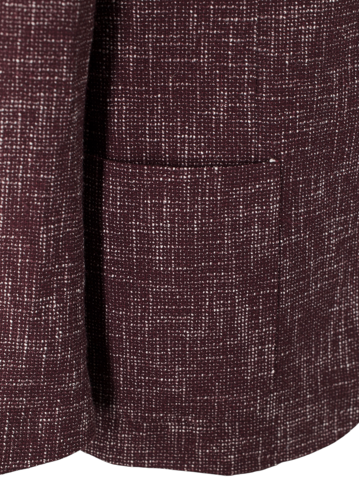 Corneliani Oxblood & White Speckled Wool, Cotton & Stretch "Gate" Jacket