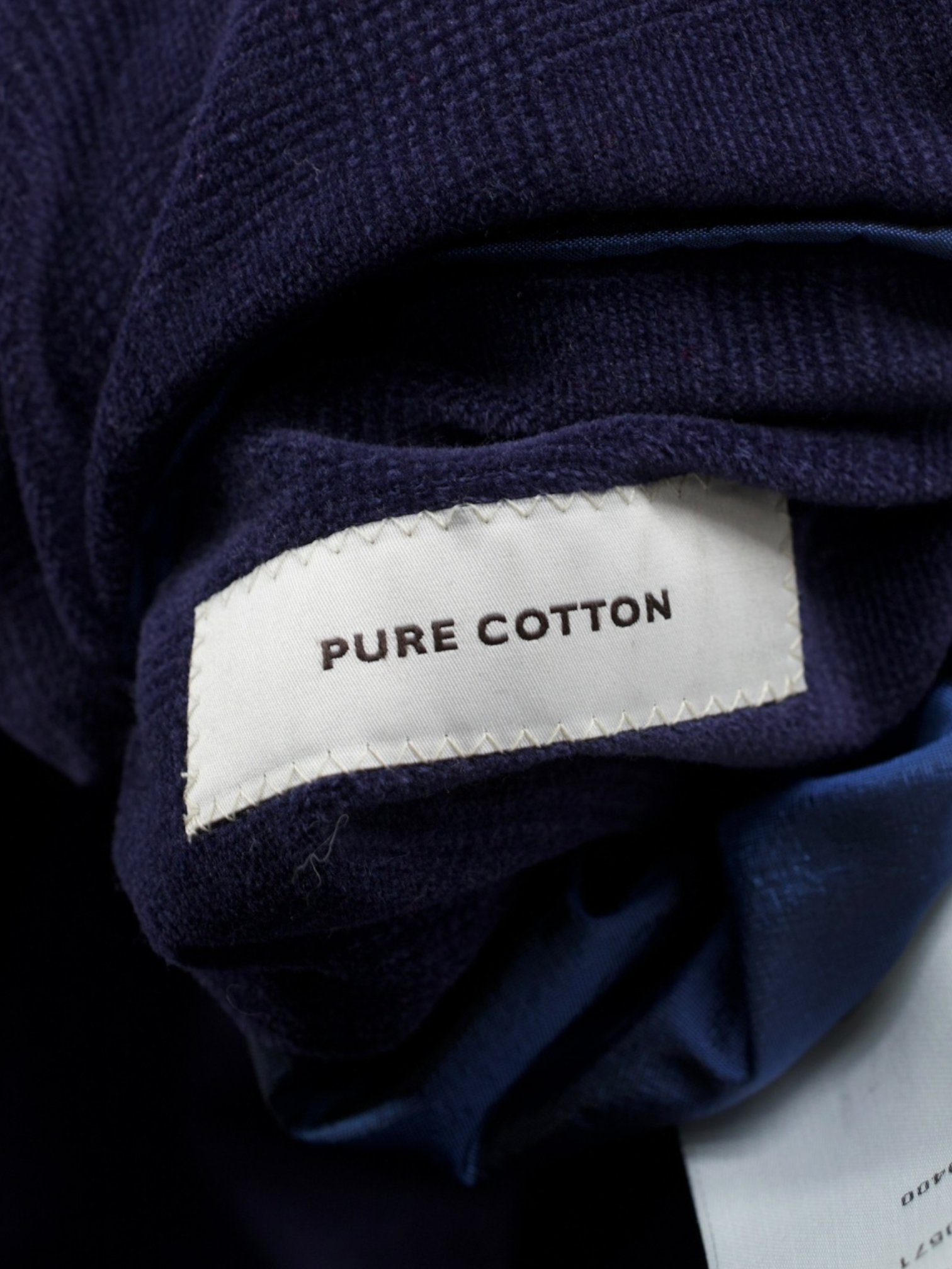 Caruso Dark Purple Pure Cotton-Velvet Shadow-Check Jacket