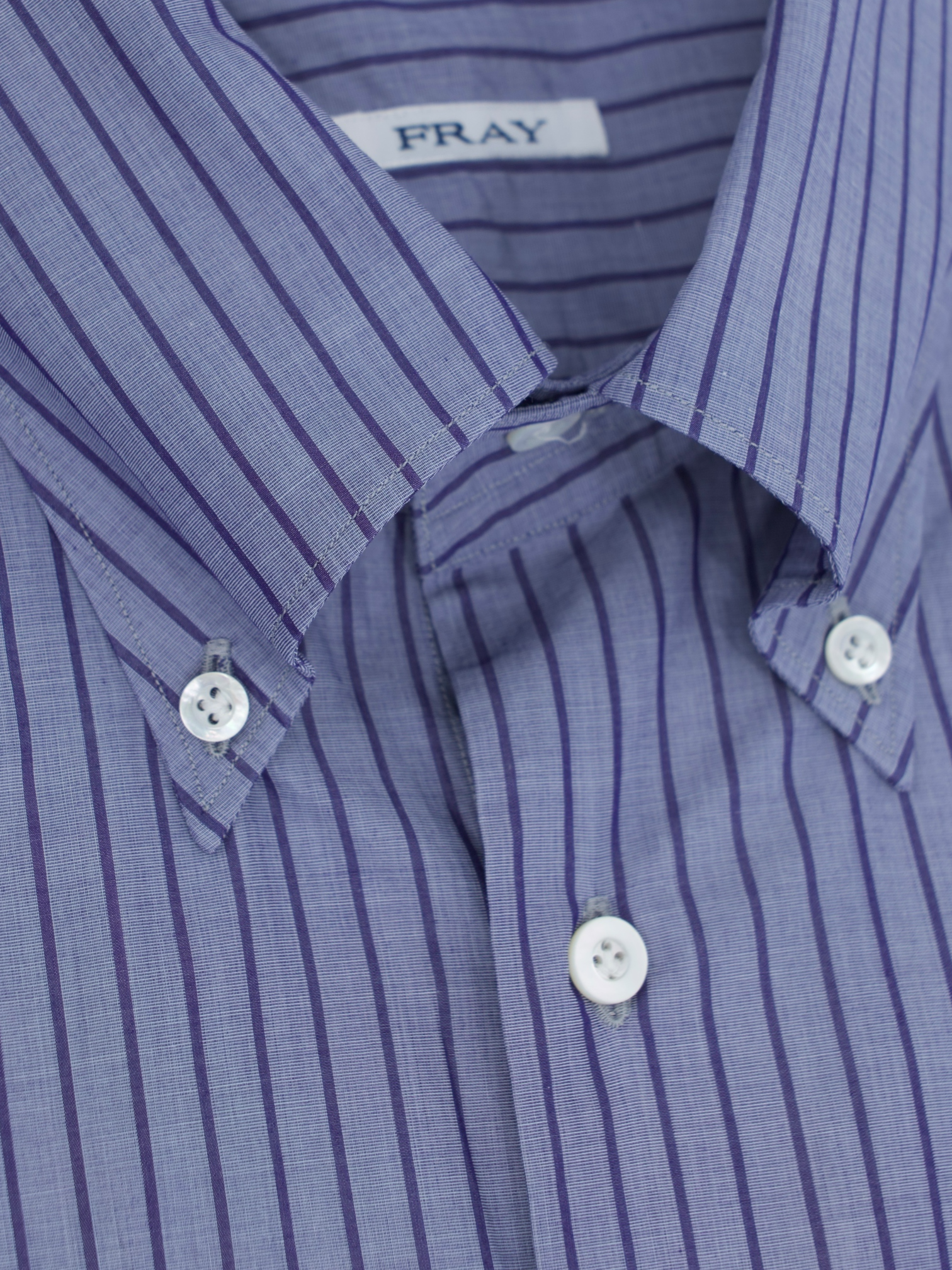 Fray Steel Blue & Lavender Cotton Button-Down Pinstripe Shirt