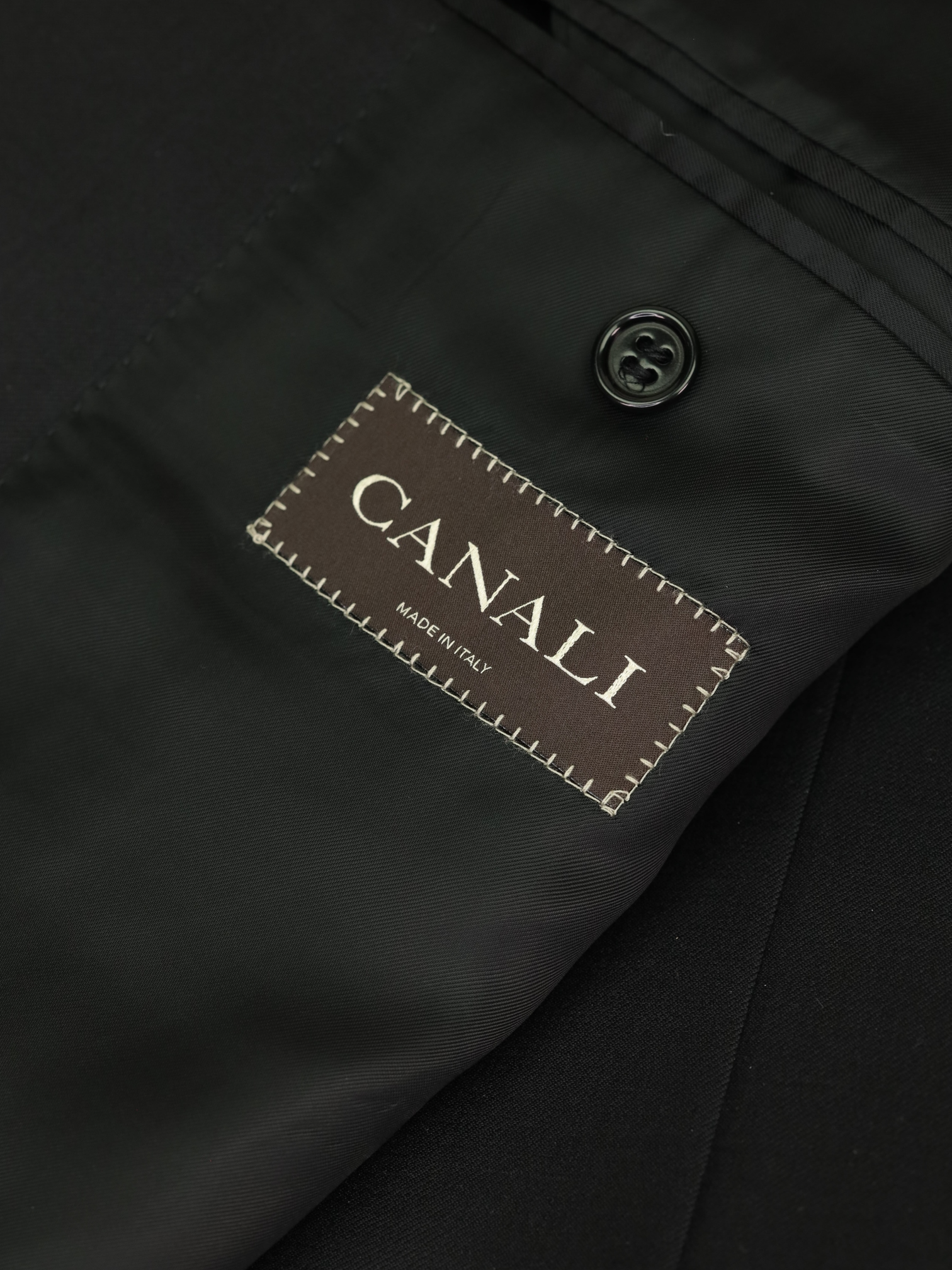 Canali Black & Grey Fine-Wool Traditional Lounge Suit