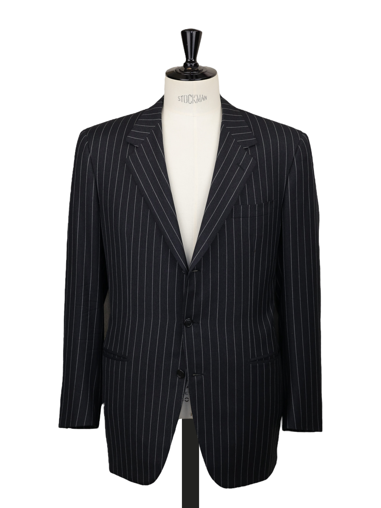 Brioni Dark Grey Gabardine-Wool "Roman Style" Pinstripe Suit