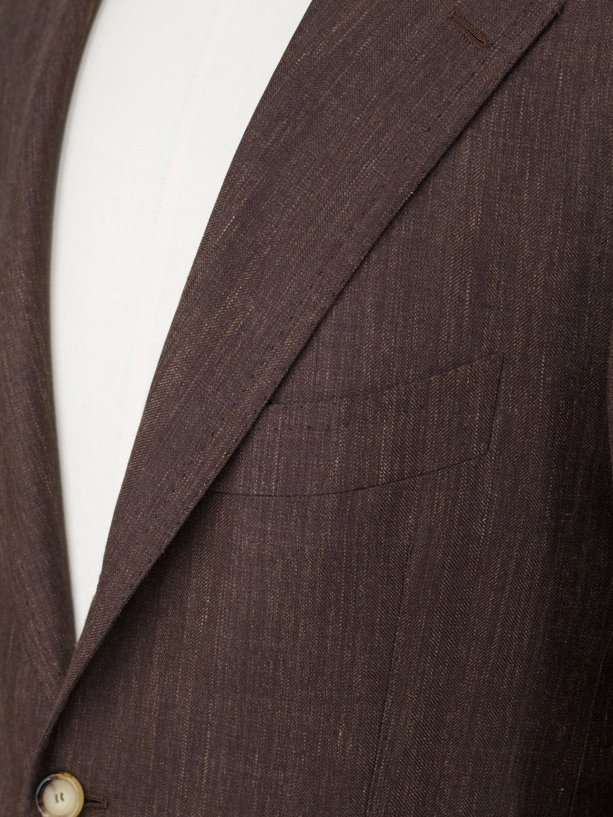 Cesare Attolini Castagne Brown Wool, Silk & Linen Melange Jacket