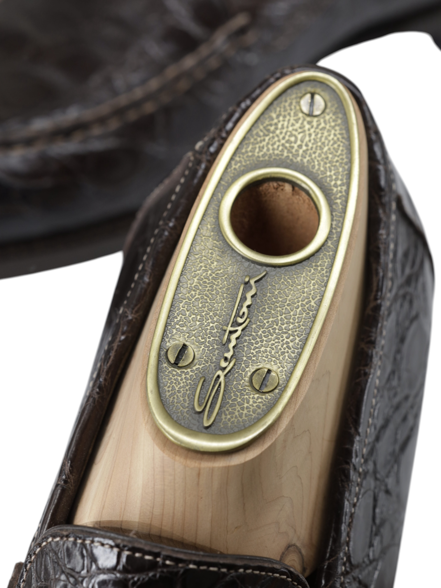 Santoni Dark Brown Venezuelan Caiman Crocodilus Penny Loafer + Belt